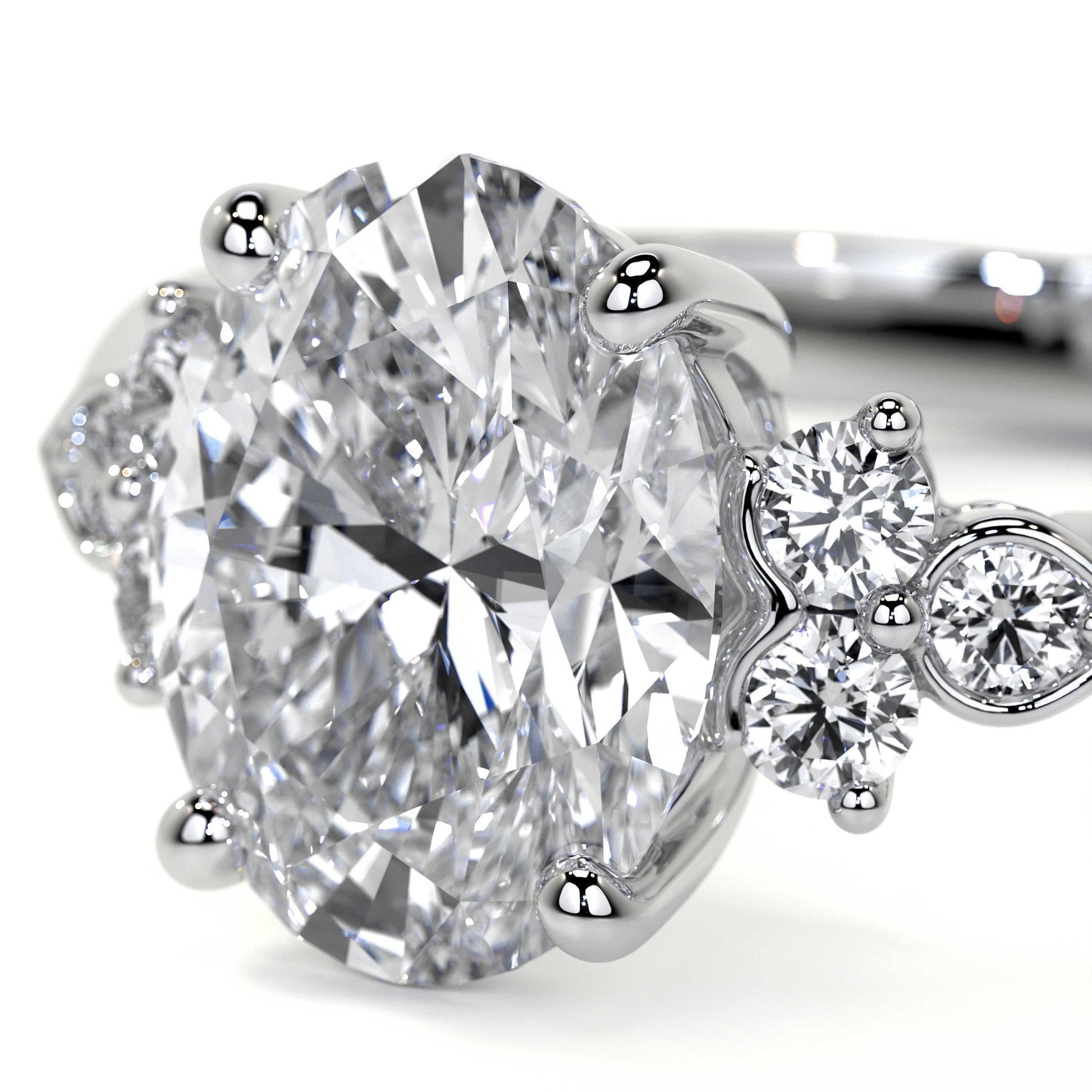 Platinum 1.50ct Oval Lab Grown Diamond 'Mae' Engagement Ring