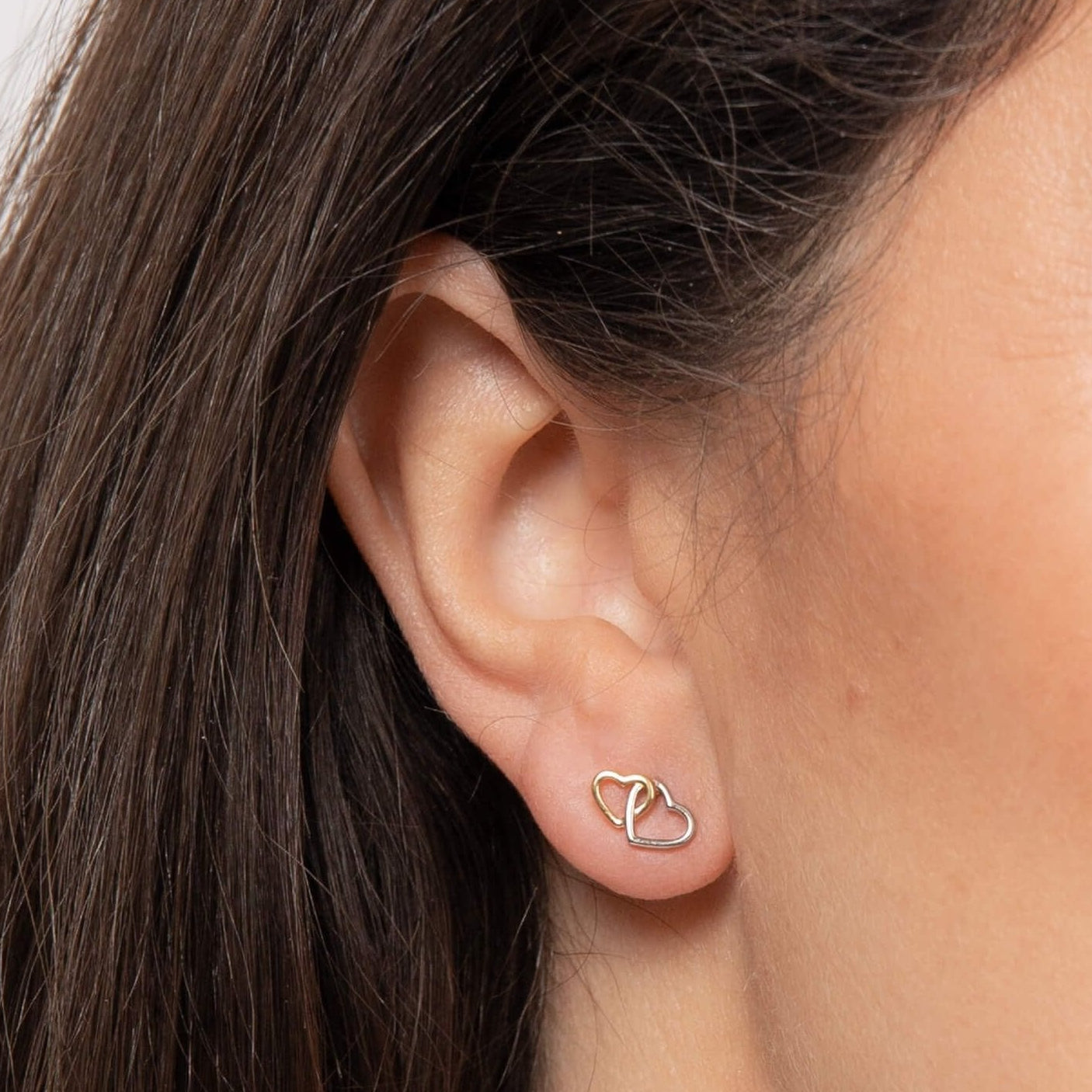 Fiorelli Interlocking Double Heart Stud Earrings