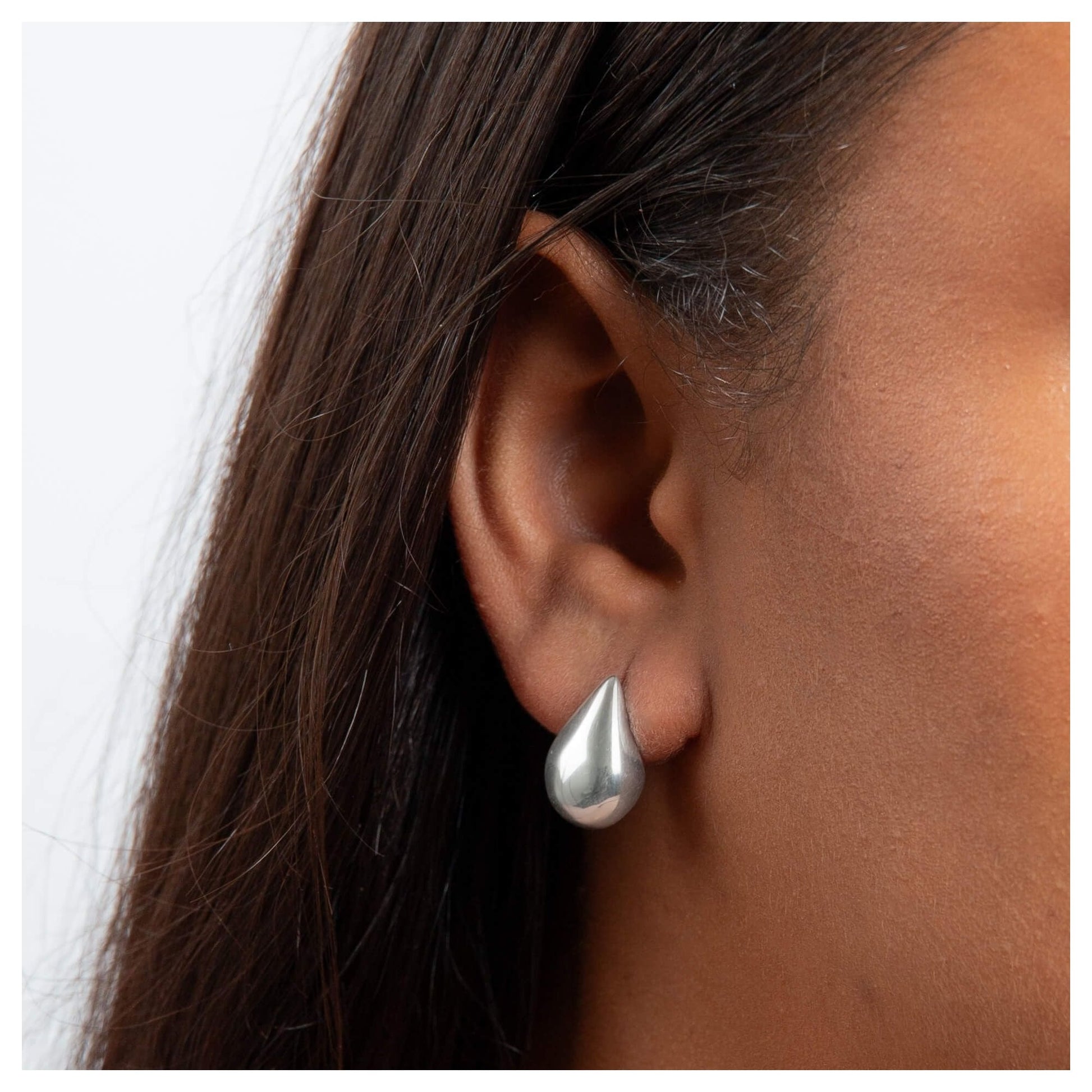 Highly Polished Droplet Stud Earrings