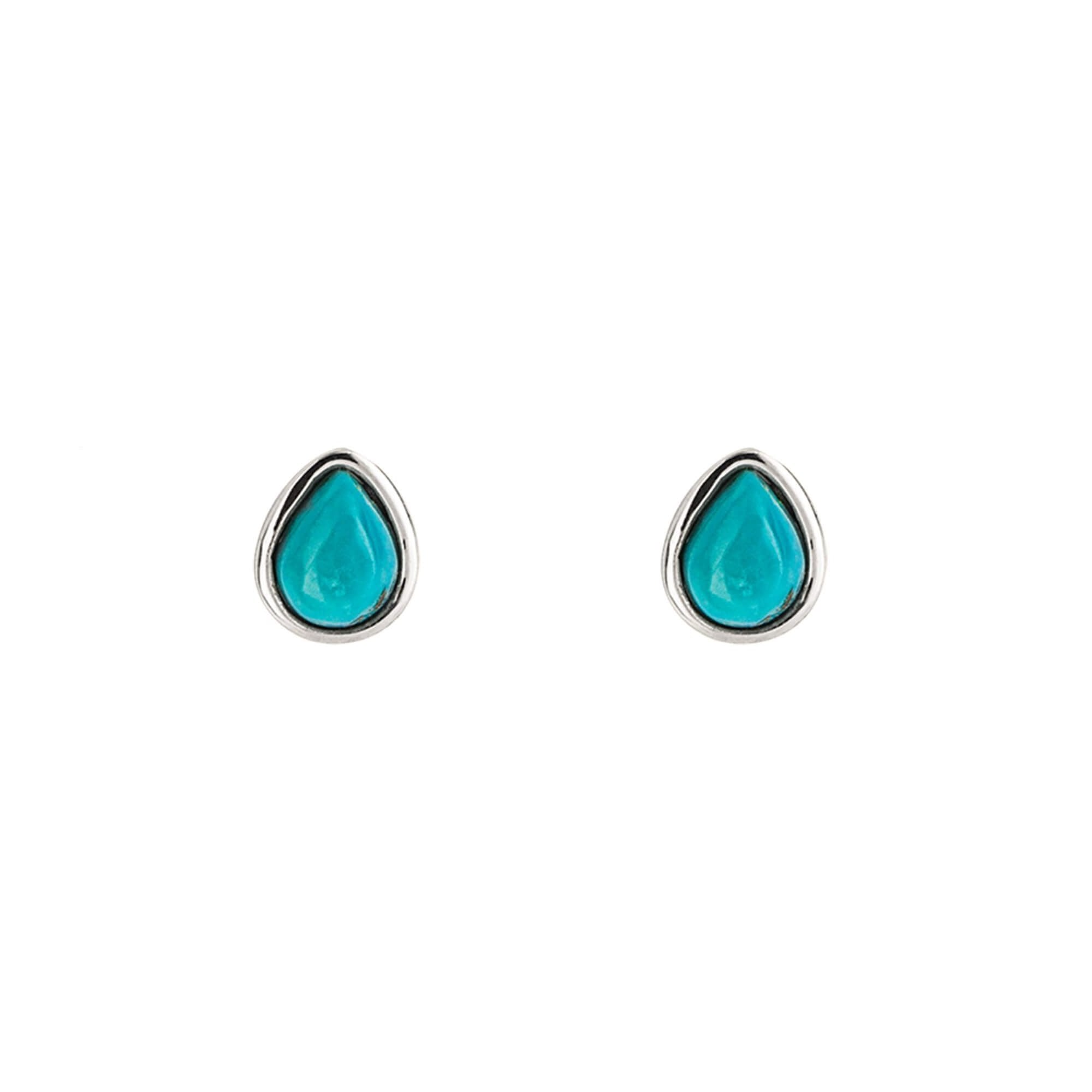 Turquoise Droplet December Birthstone Stud Earrings