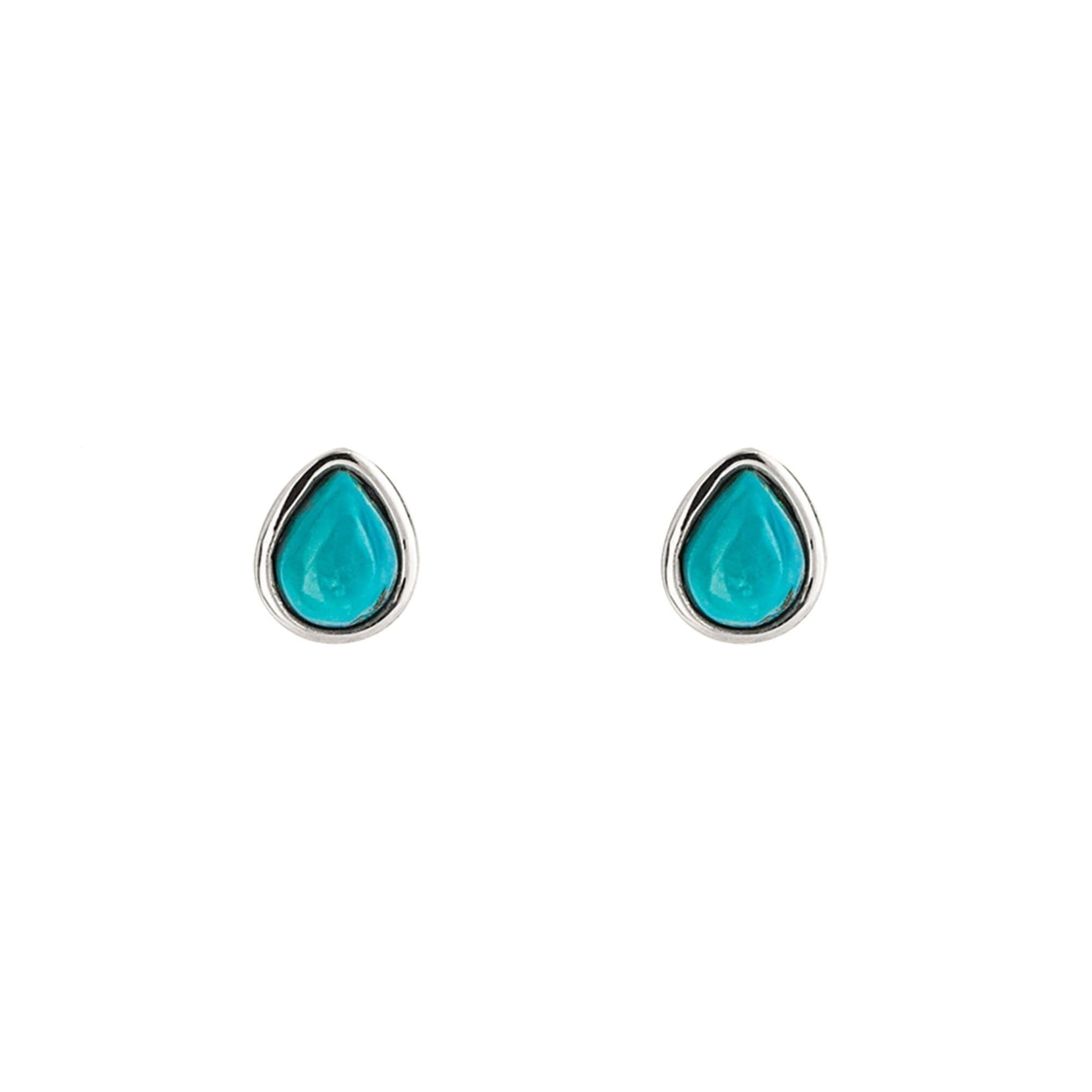 Turquoise Droplet December Birthstone Stud Earrings