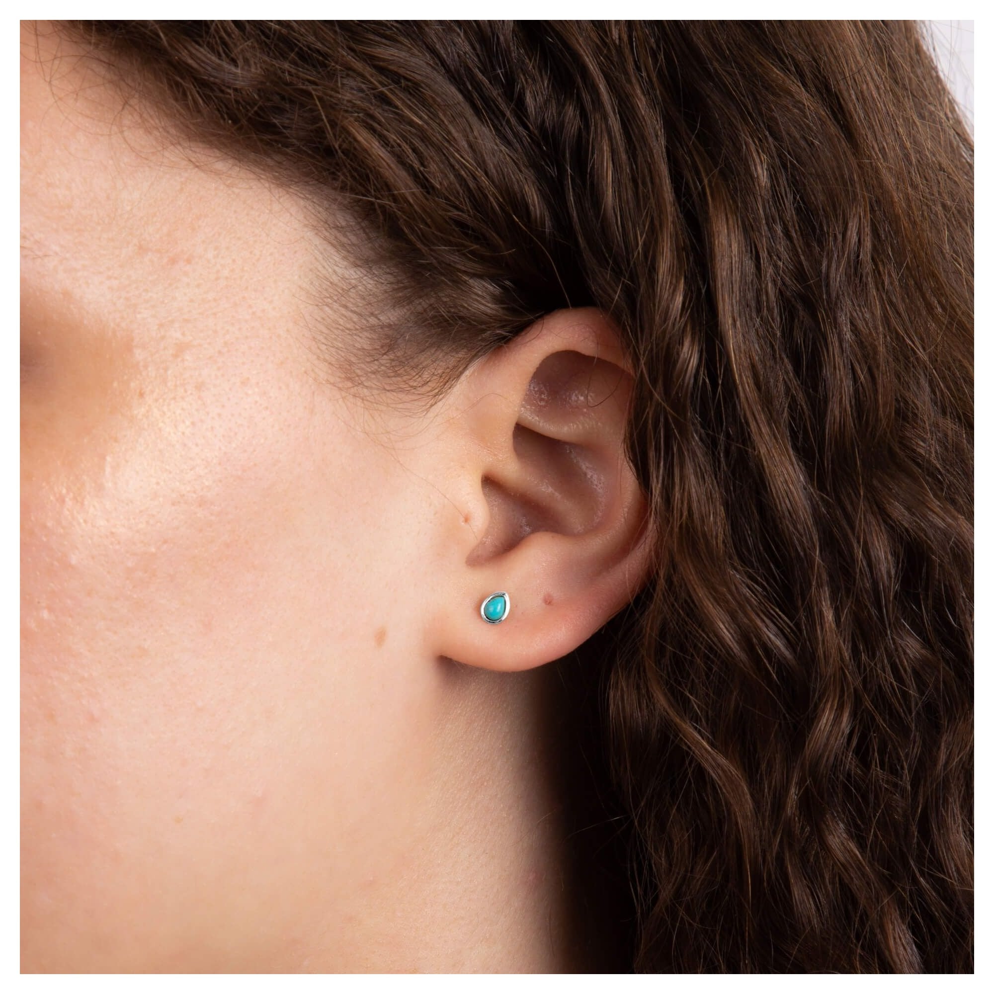 Turquoise Droplet December Birthstone Stud Earrings
