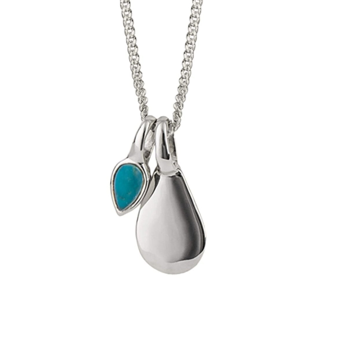 Turquoise Droplet December Birthstone Tag Necklace
