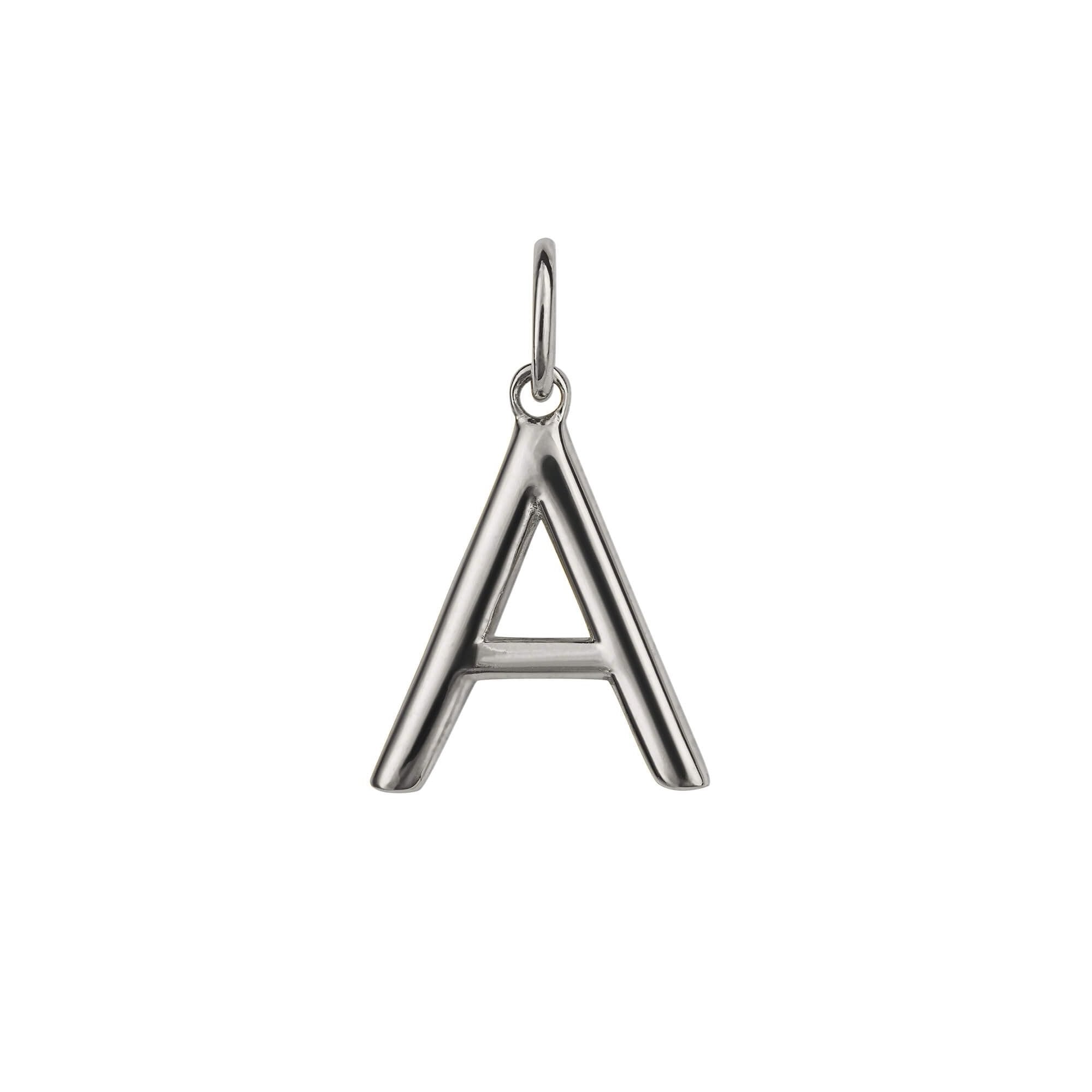 Silver Initial Pendant Letter A
