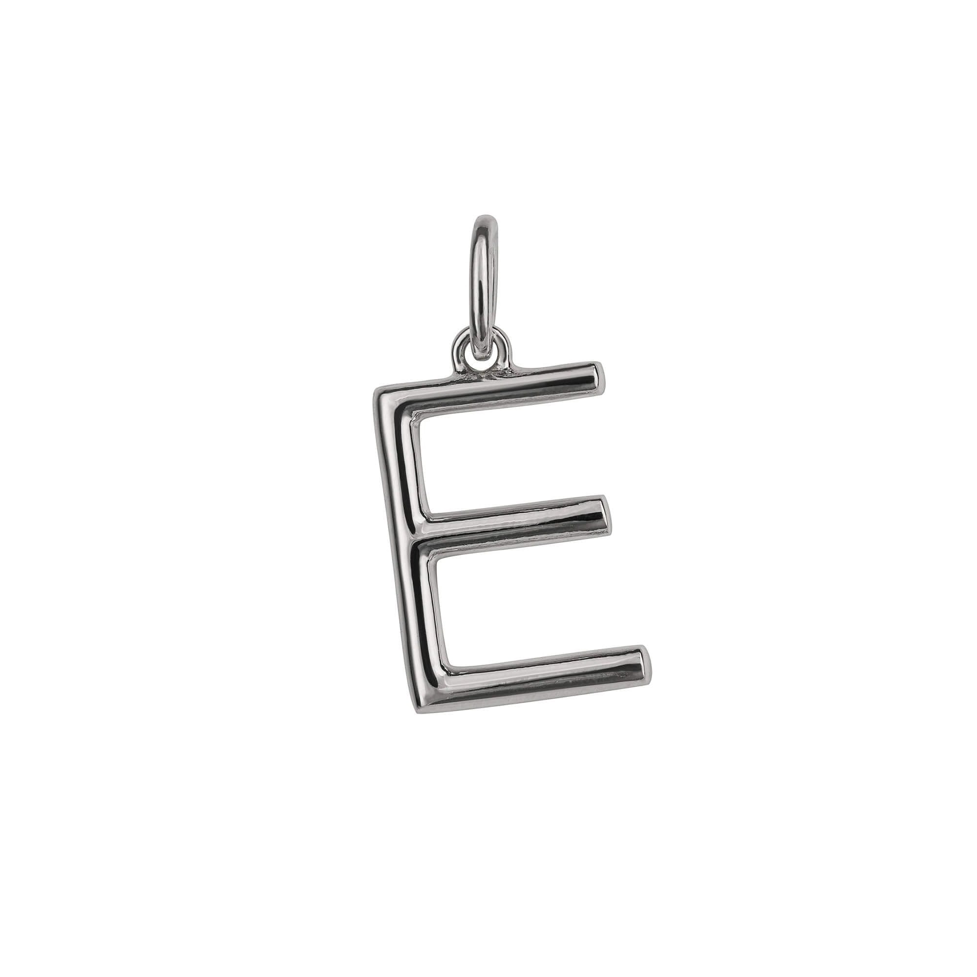 Silver Initial Pendant Letter E