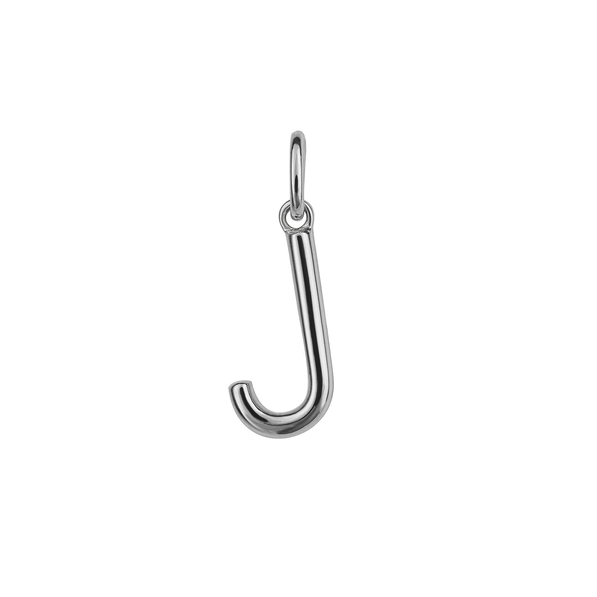Silver Initial Pendant Letter J