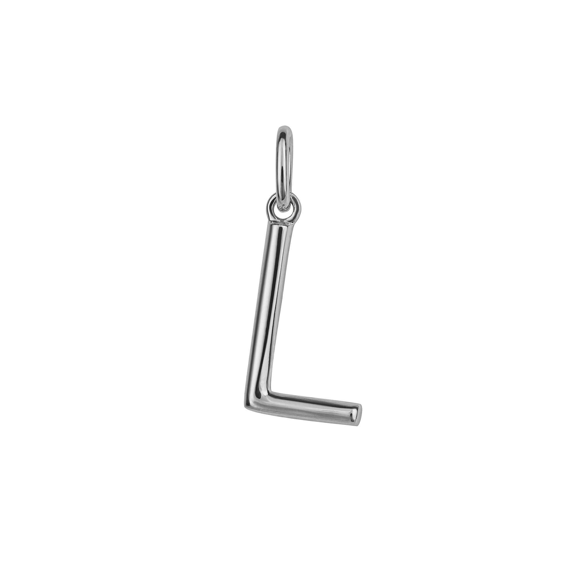 Silver Initial Pendant Letter L