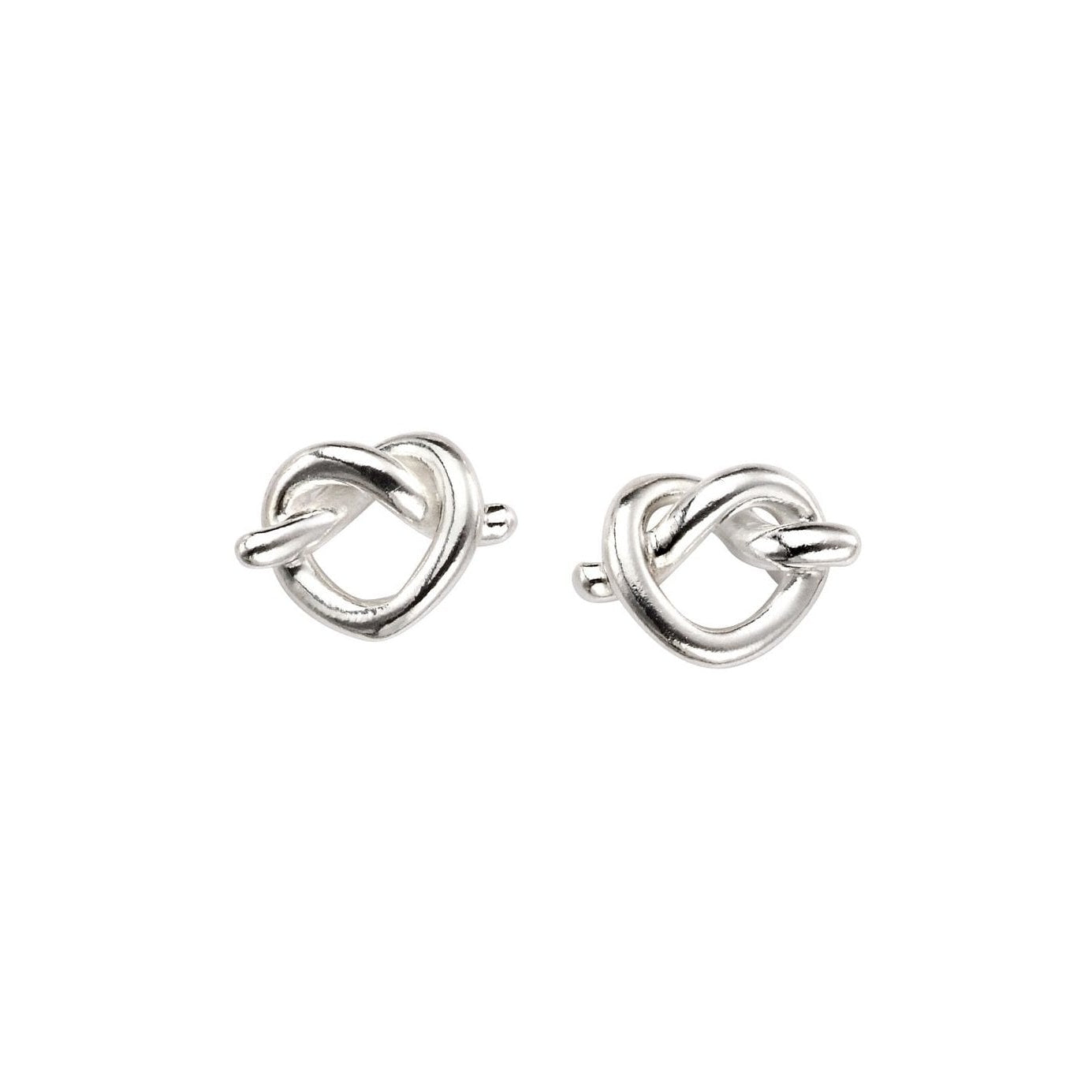Pretzel Heart Stud Earrings