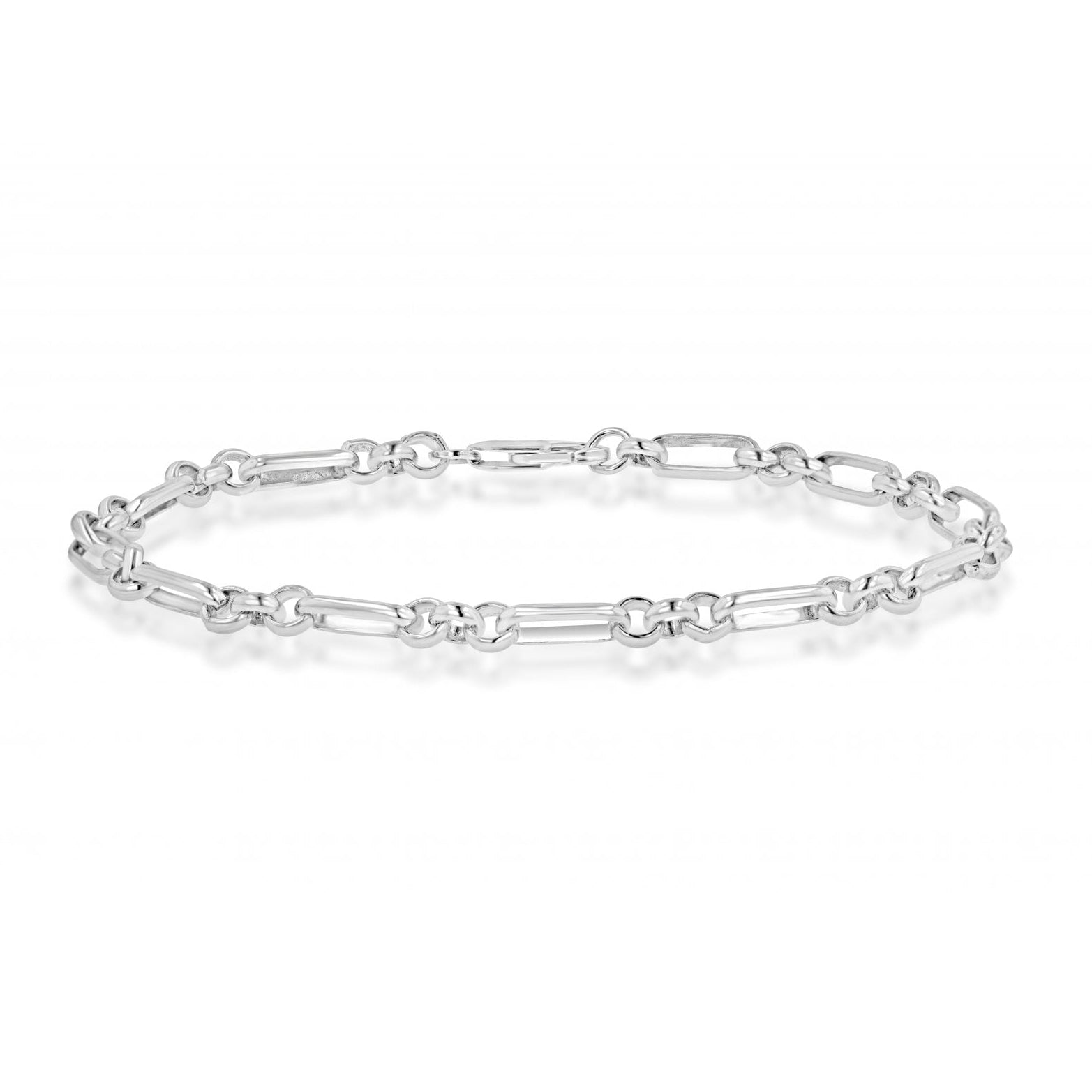 Silver Figaro Belcher Chain Bracelet