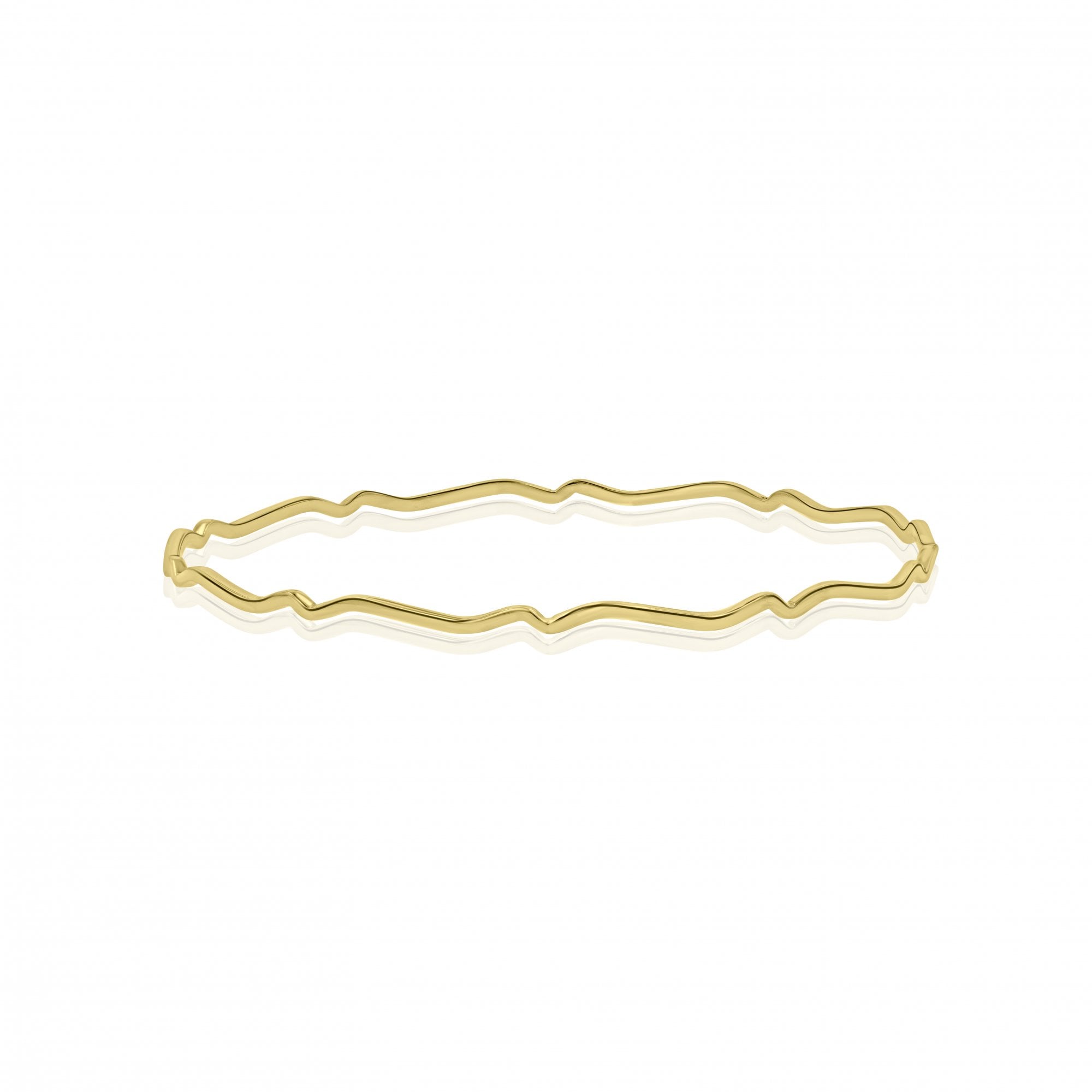 9ct Yellow Gold Wave Bangle Large