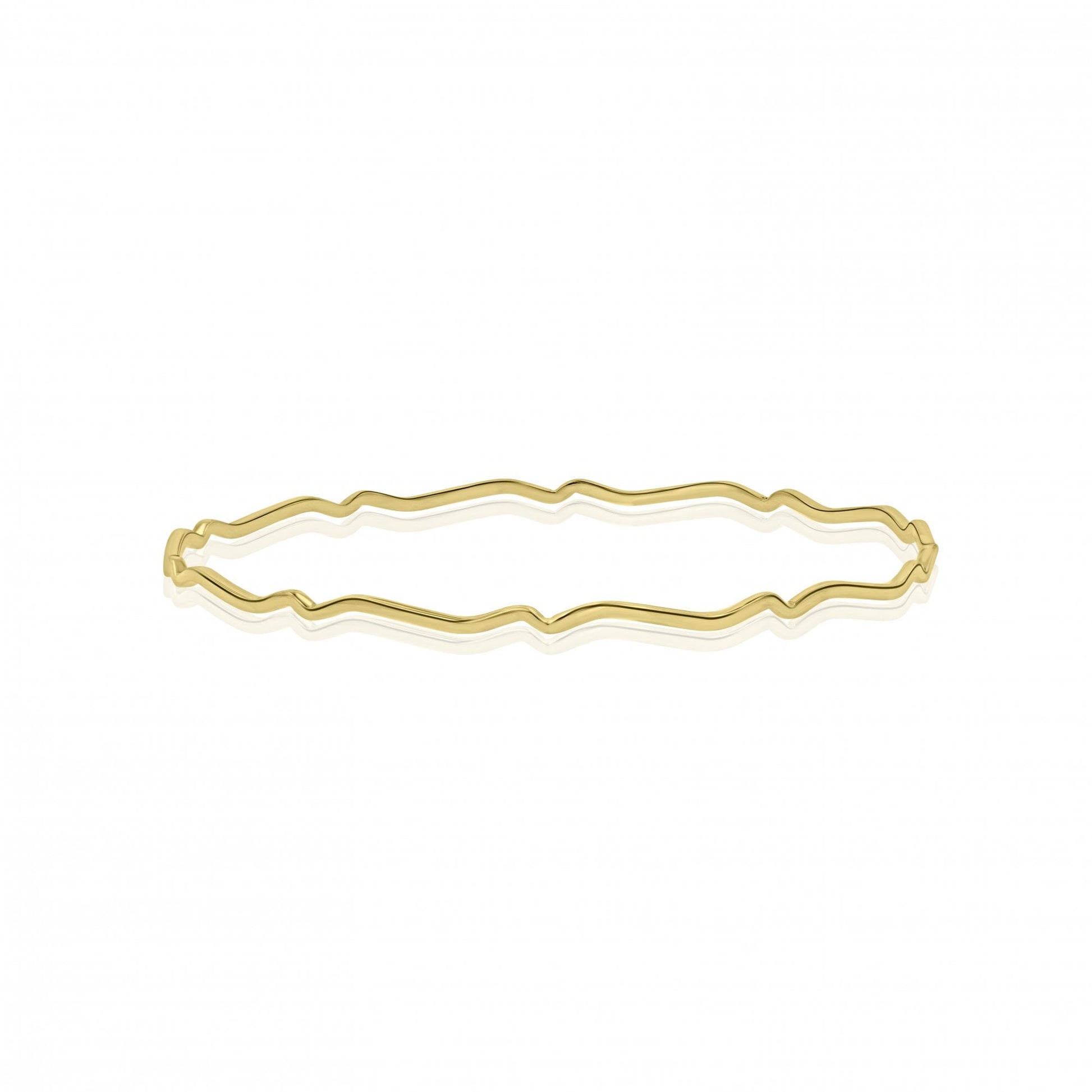 9ct Yellow Gold Wave Bangle Large