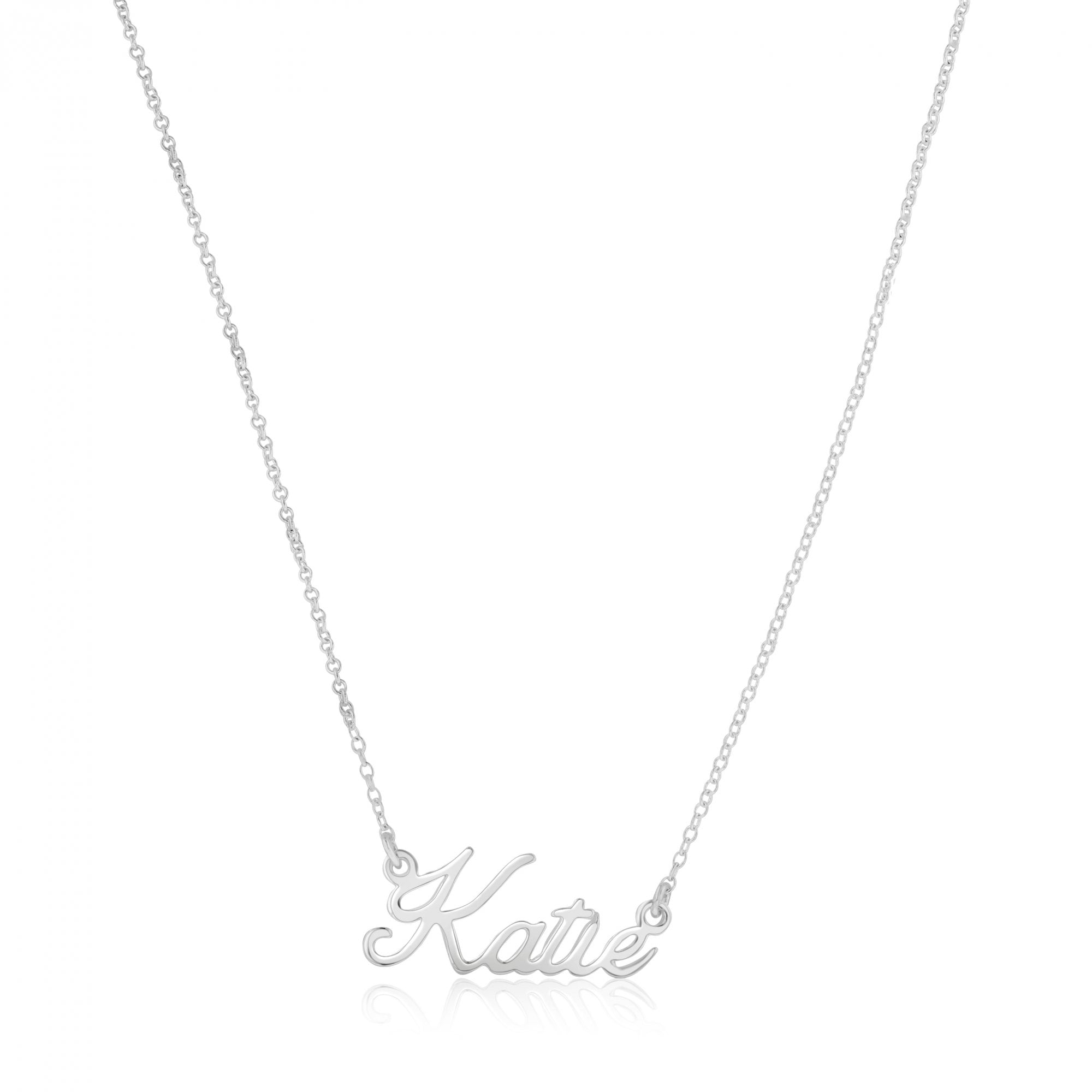 Silver Customised Name Necklace 'Katie'