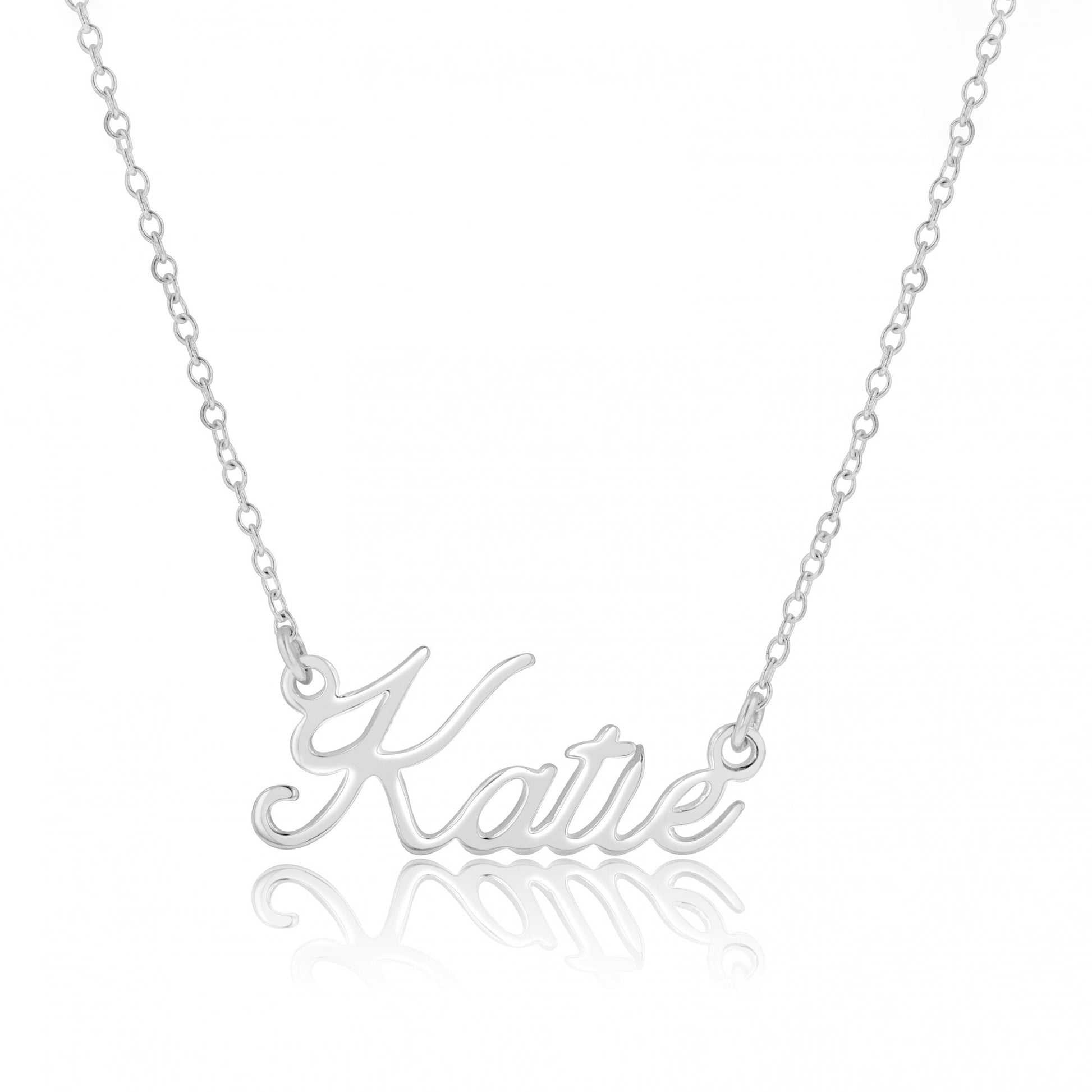 Silver Customised Name Necklace 'Katie'