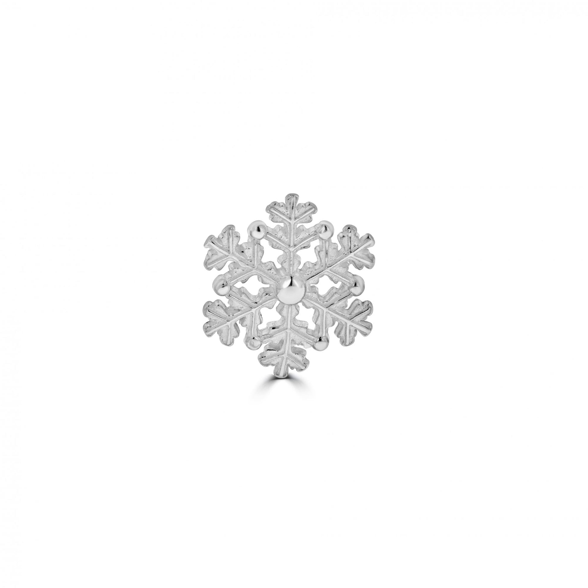 Sterling Silver Winter Snowflake Clip On Earrings