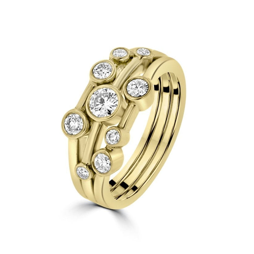 18ct Yellow Gold Diamond Cascata Dress Ring Total 0.63ct