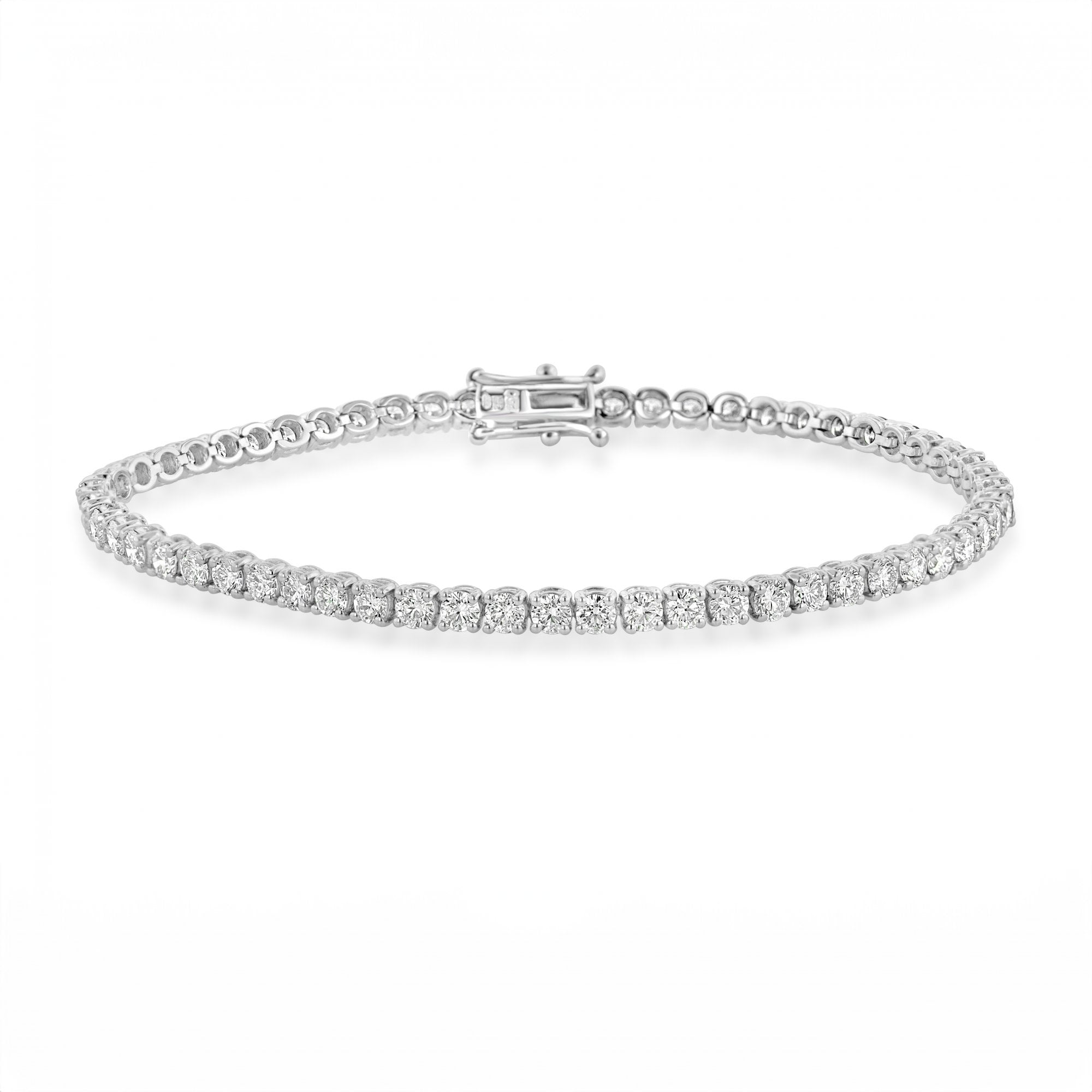 9ct White Gold Diamond 2.13ct Total Line Bracelet
