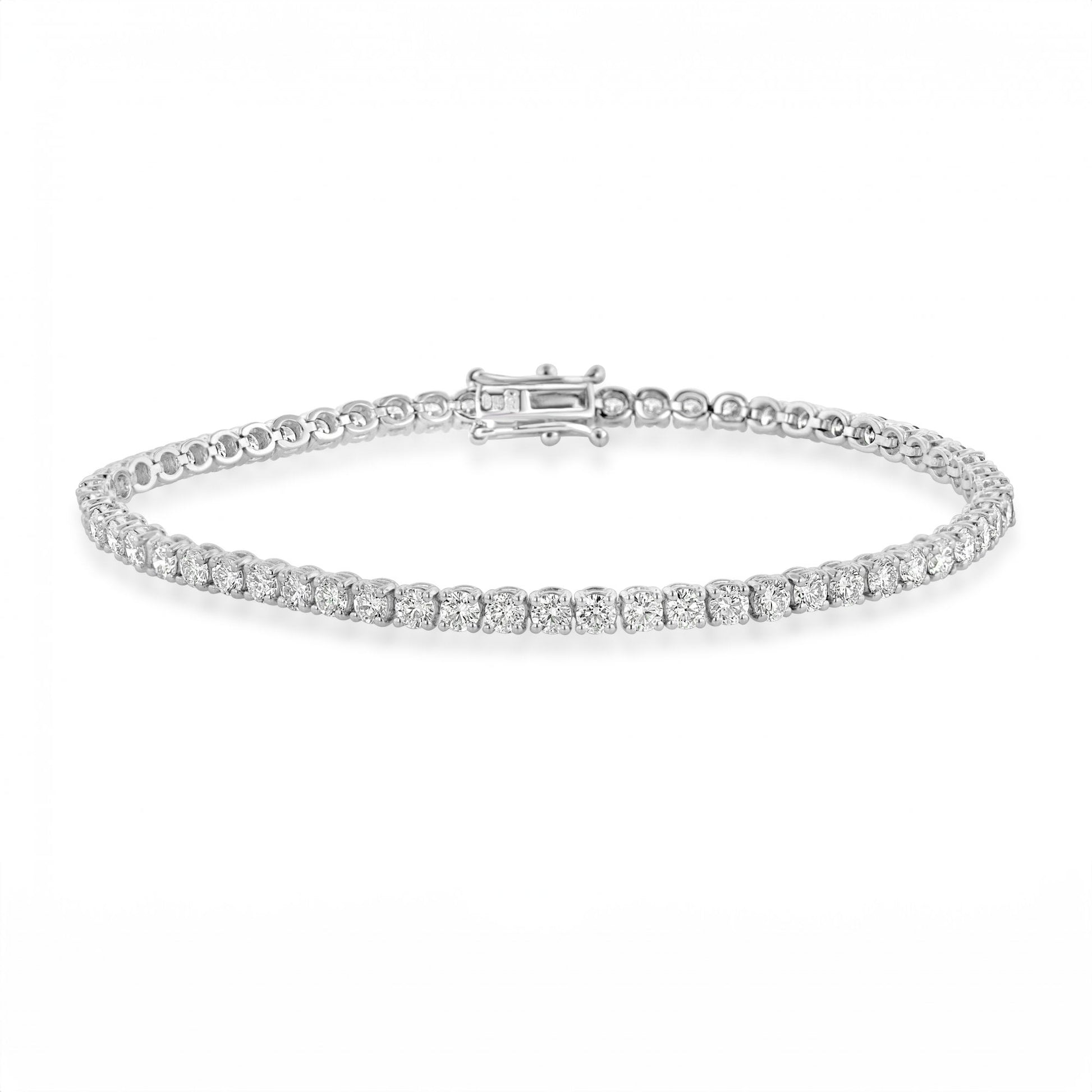 9ct White Gold Diamond 2.13ct Total Line Bracelet