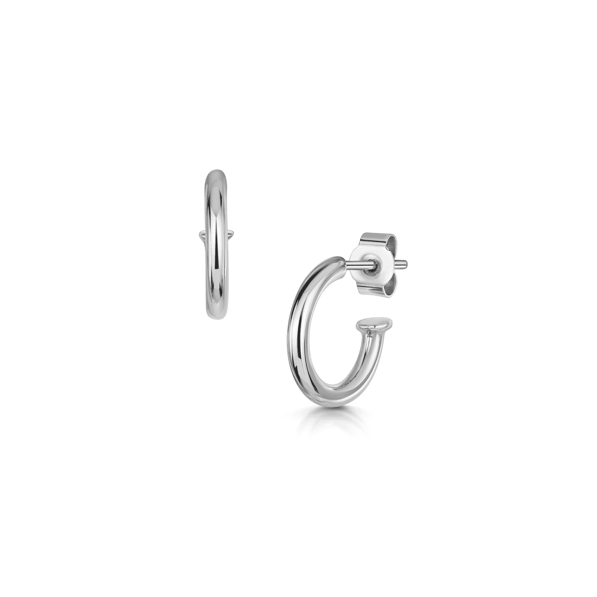 9ct White Gold Handmade Hoop Earrings (Charms Sold Separately)