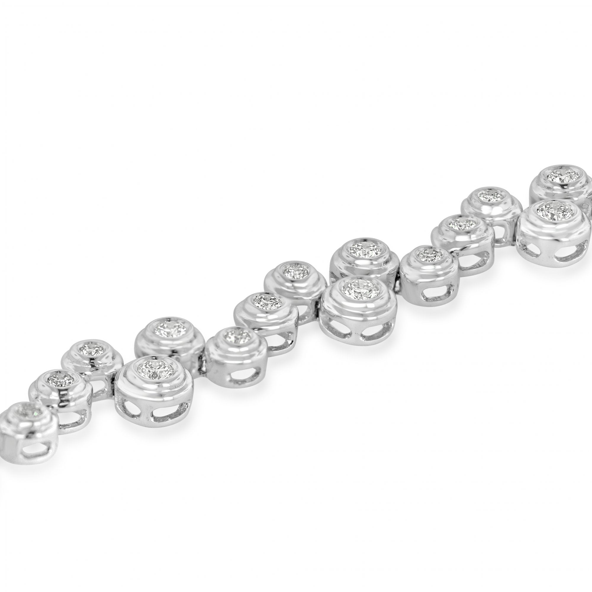18ct White Gold Staggered Diamond Total 1.37ct Bracelet