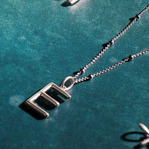Silver Initial Pendant Letter A