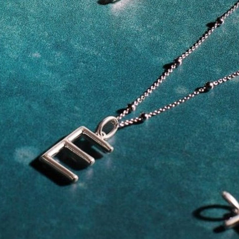 Silver Initial Pendant Letter C