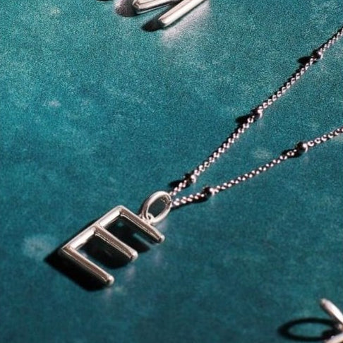 Silver Initial Pendant Letter D