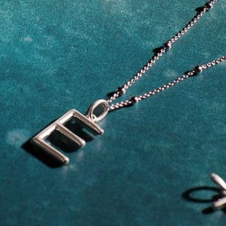 Silver Initial Pendant Letter E