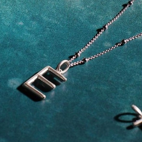 Silver Initial Pendant Letter M