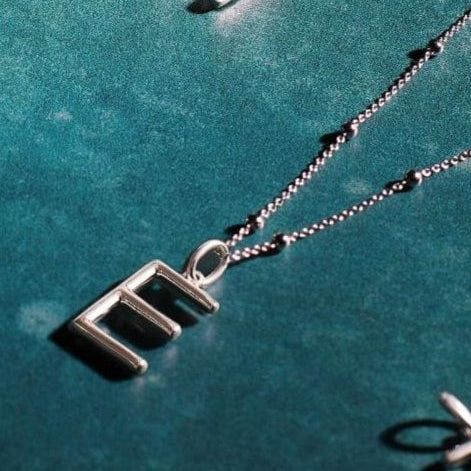 Silver Initial Pendant Letter S