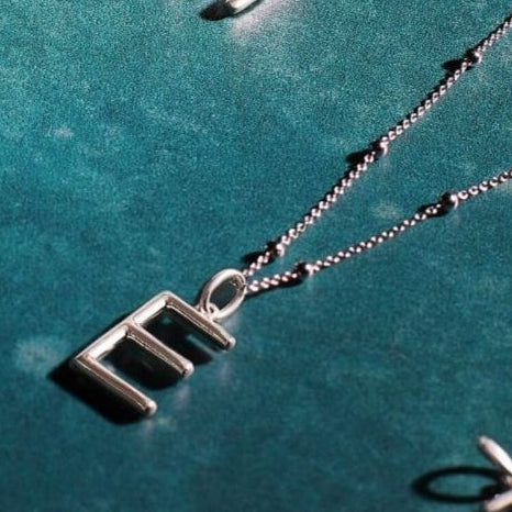 Silver Initial Pendant Letter L
