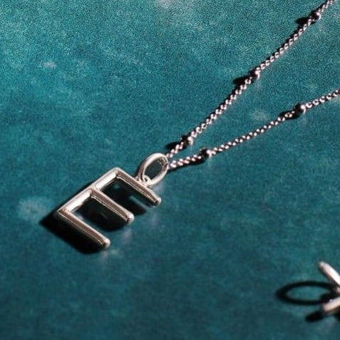 Silver Initial Pendant Letter J