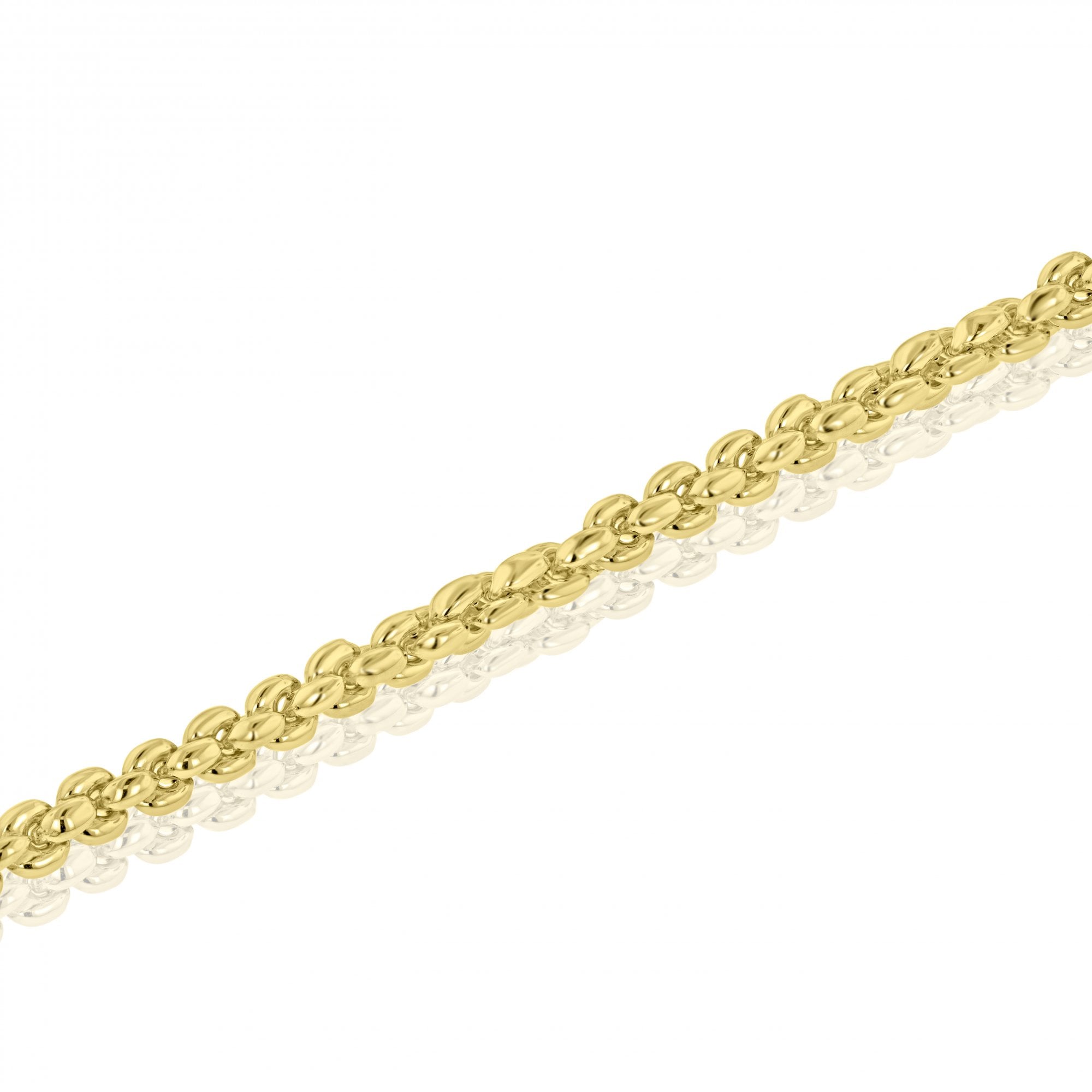 9ct Yellow Gold Tight Linked Bracelet with White Gold Clasp