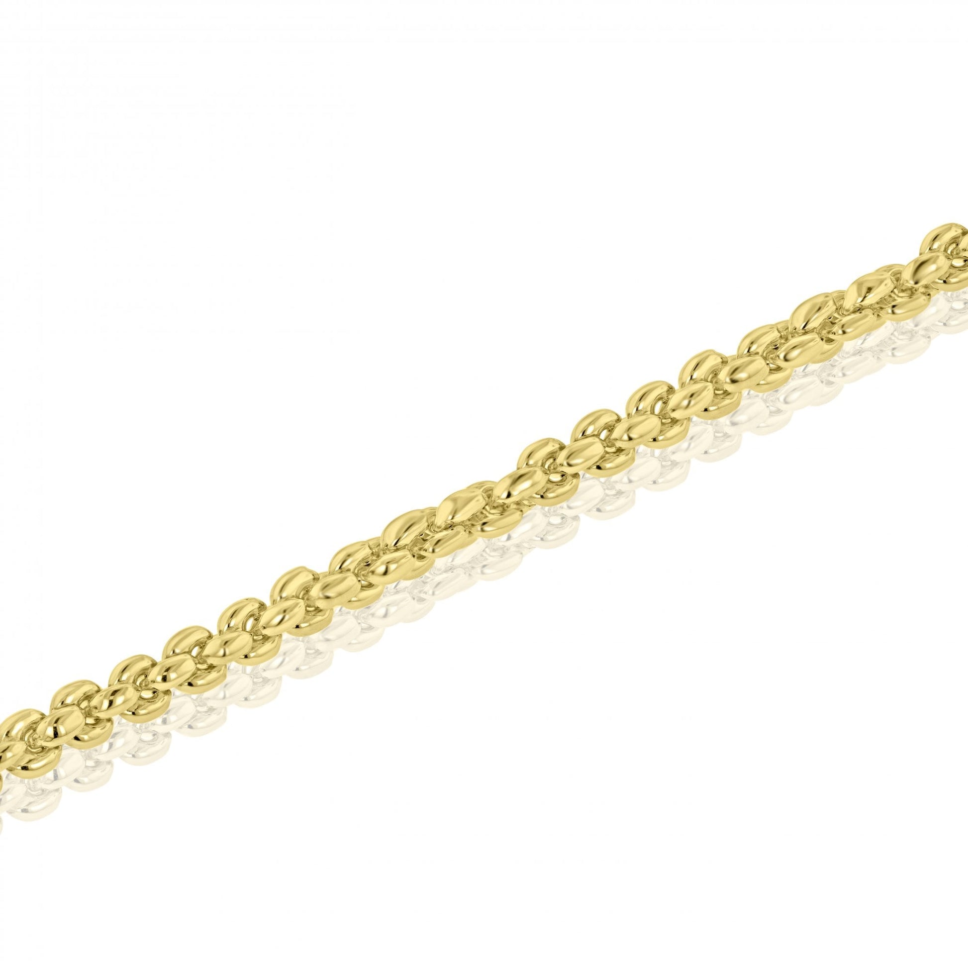 9ct Yellow Gold Tight Linked Bracelet with White Gold Clasp