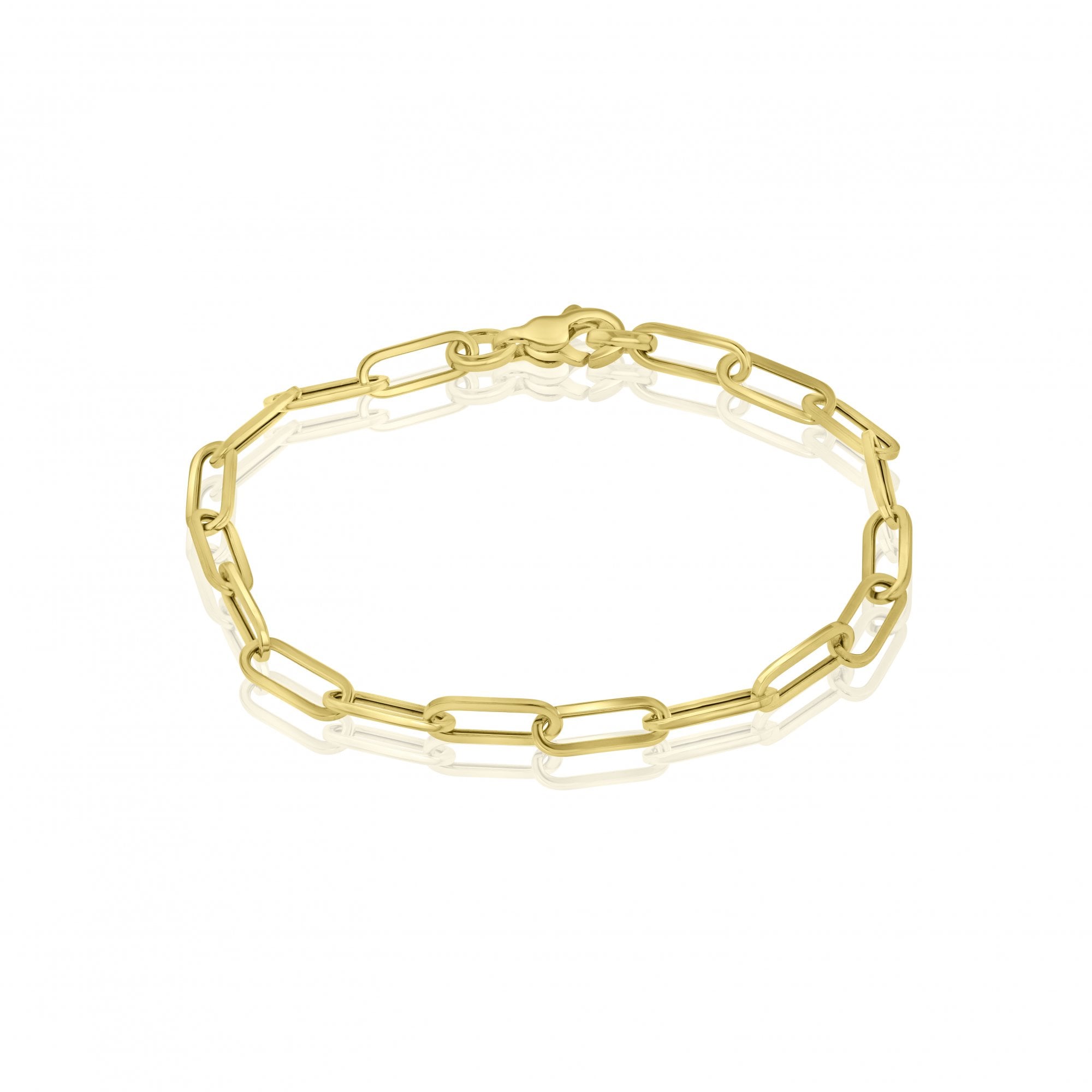 9ct Yellow Gold Small Paperclip Style Link Bracelet