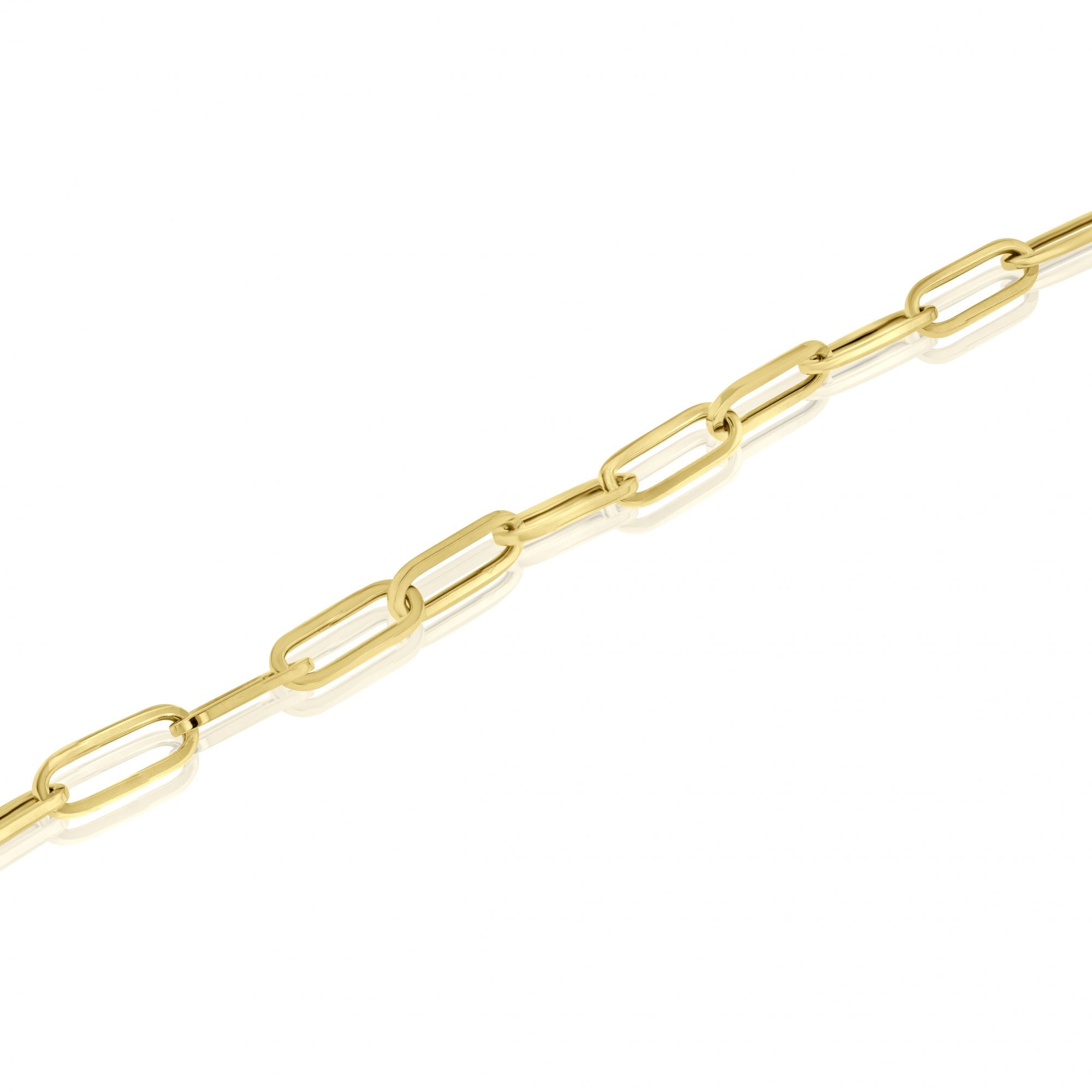 9ct Yellow Gold Small Paperclip Style Link Bracelet