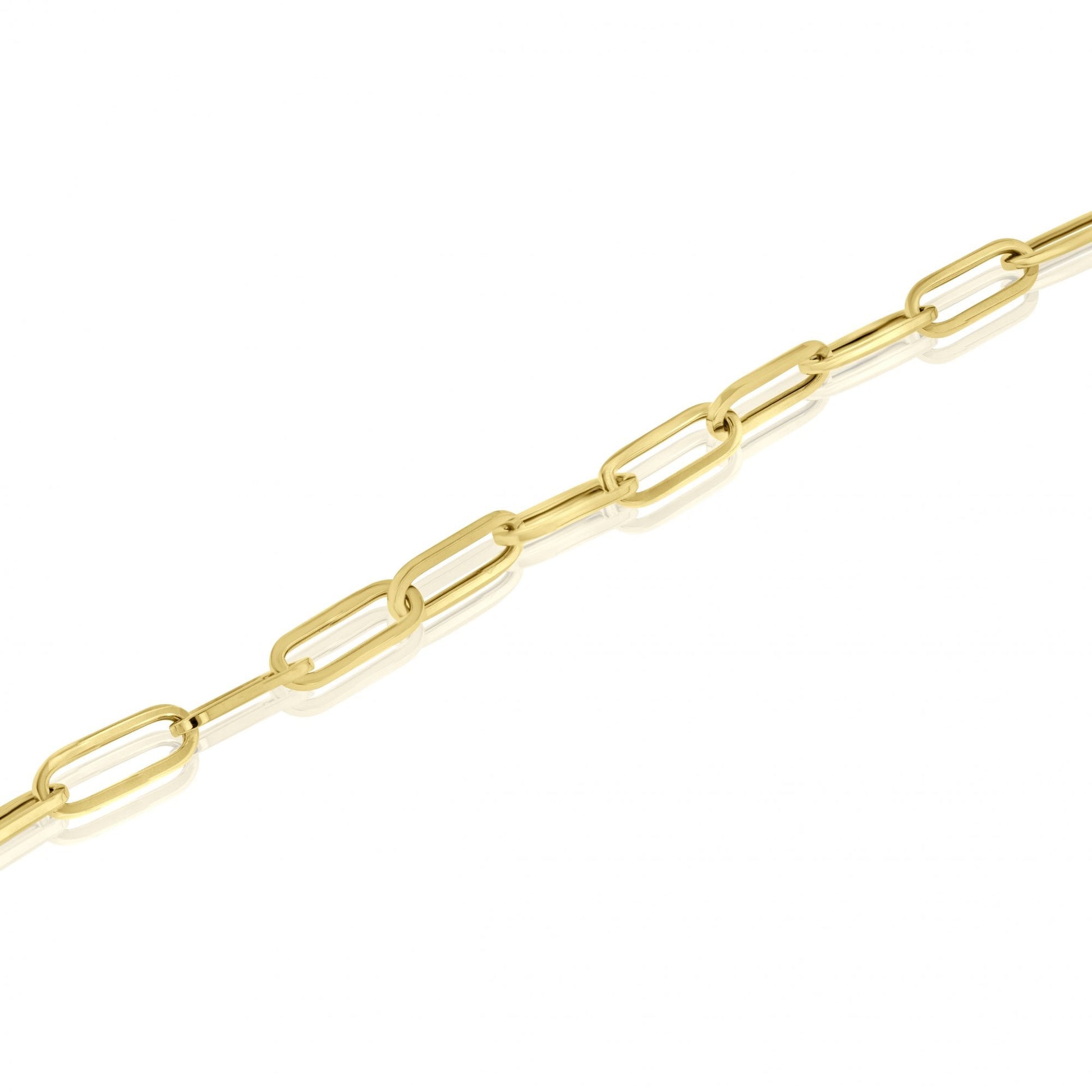 9ct Yellow Gold Small Paperclip Style Link Bracelet
