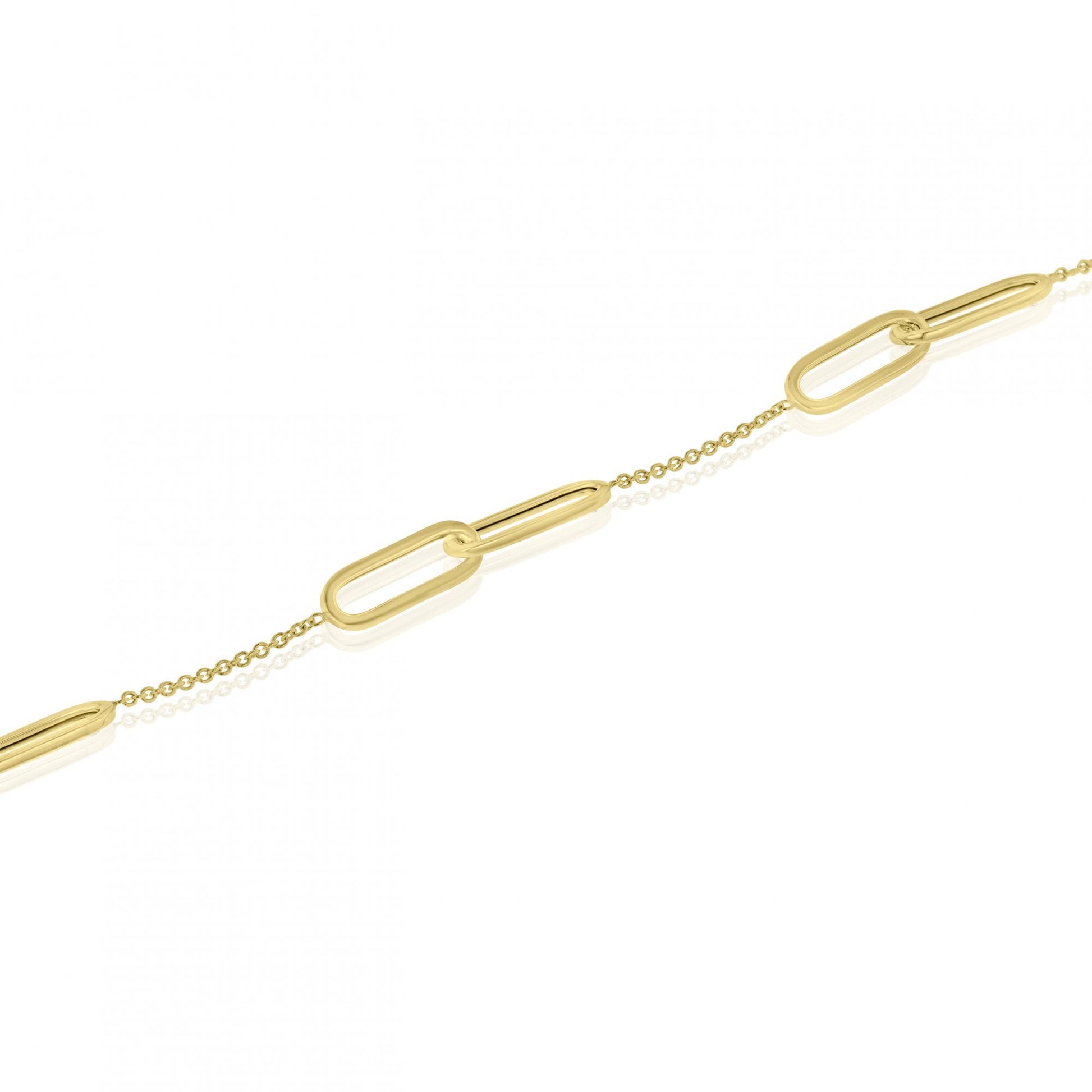 9ct Yellow Gold Double Oblong Station Bracelet