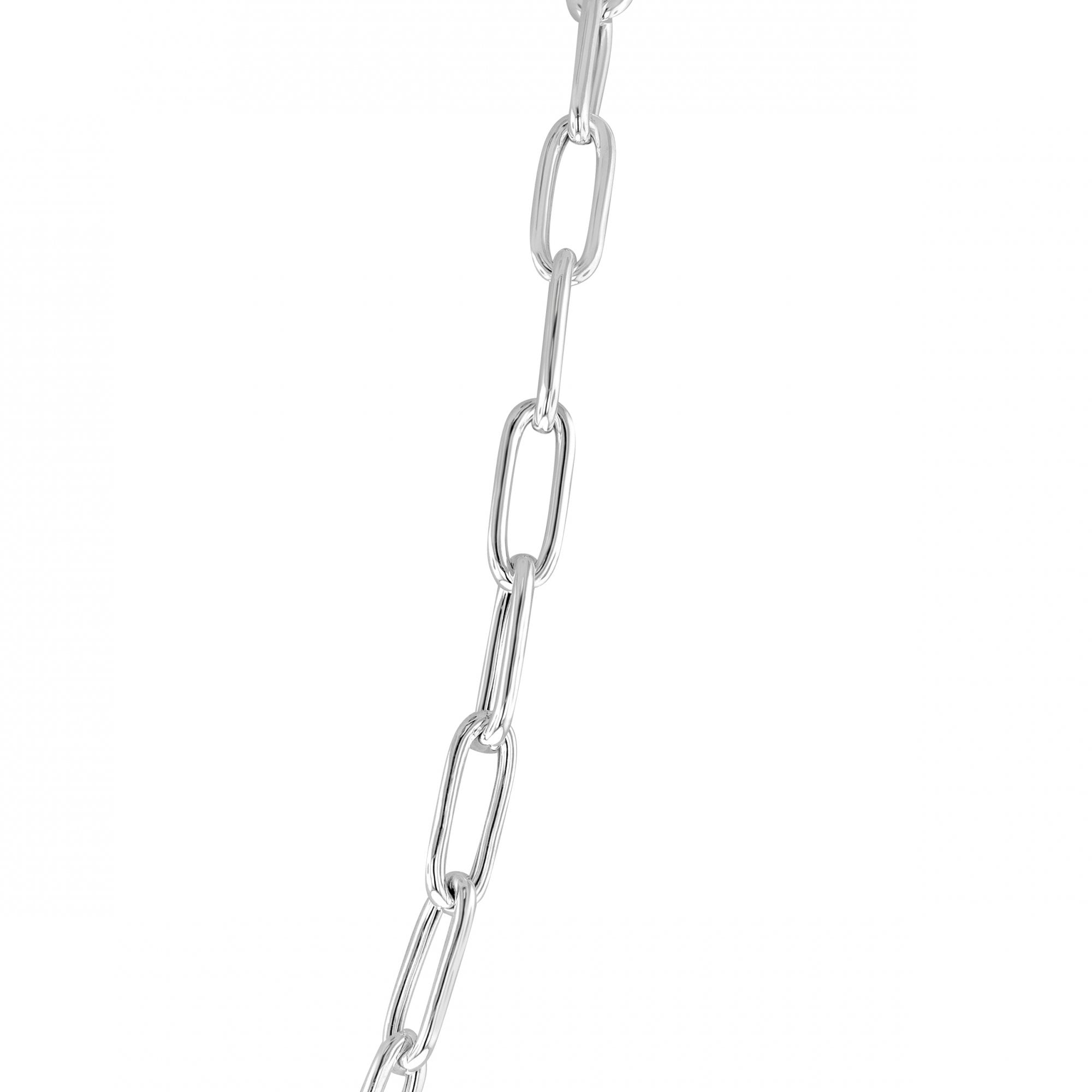 Silver Open Oblong Link Chain