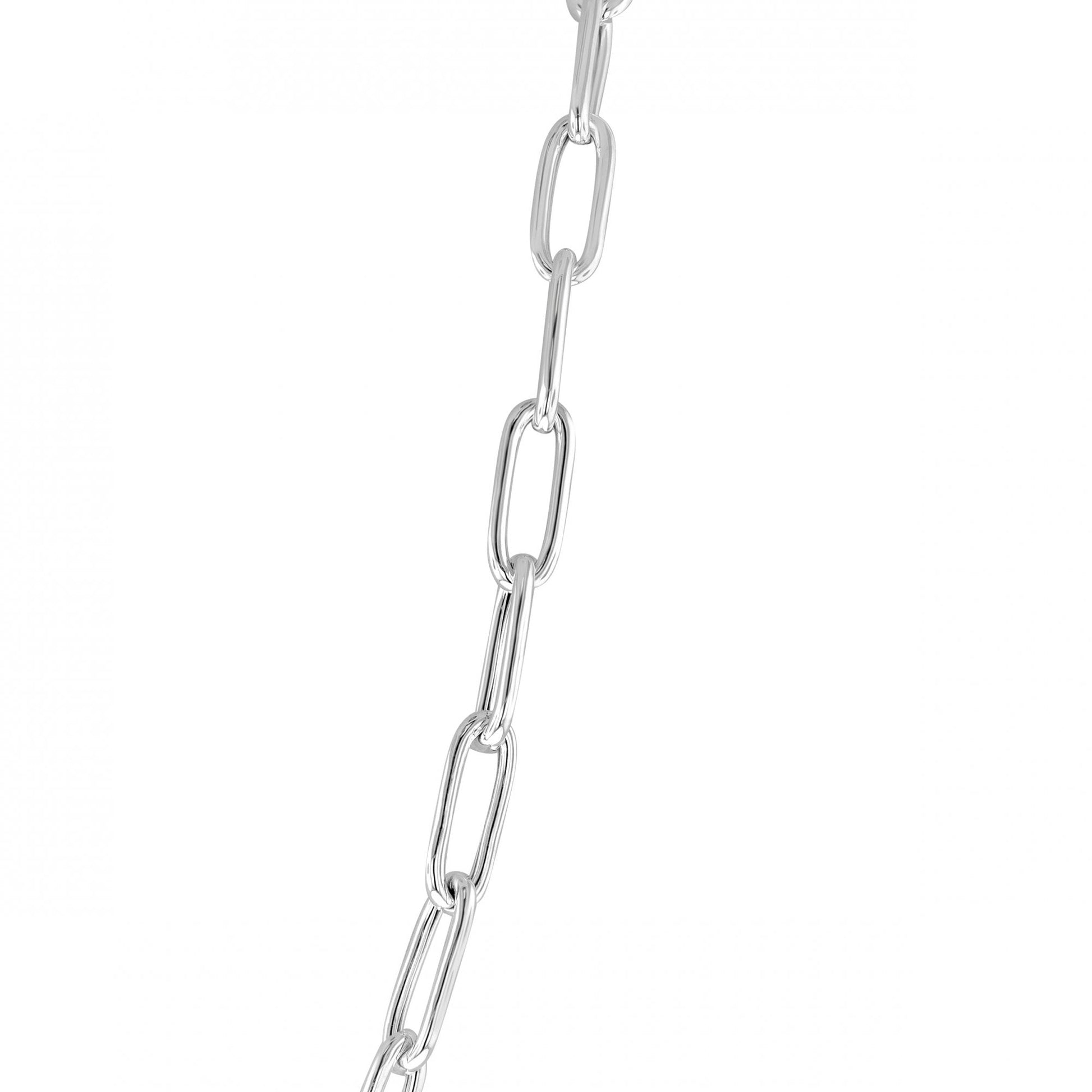 Silver Open Oblong Link Chain