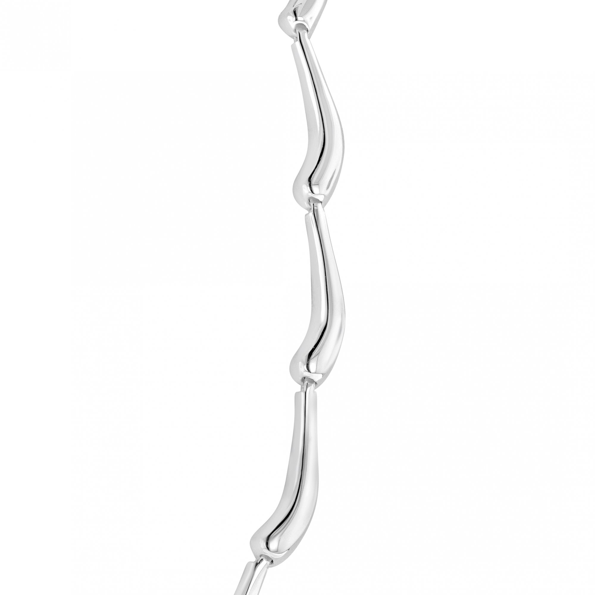 Silver Wave Link Necklace
