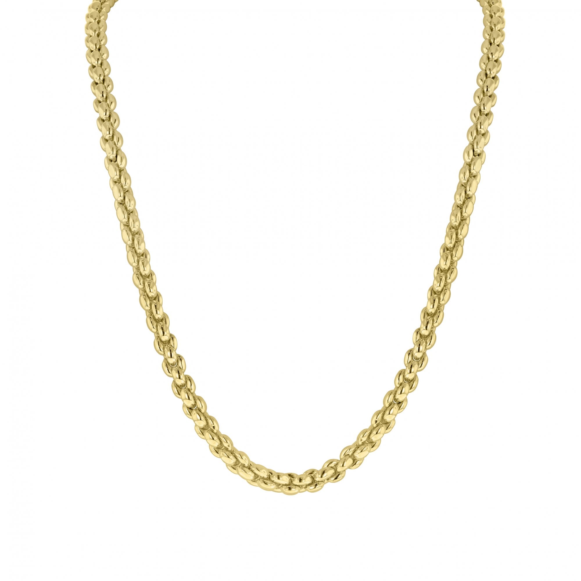 9ct Yellow Gold Tight Link White Gold Clasp Necklace