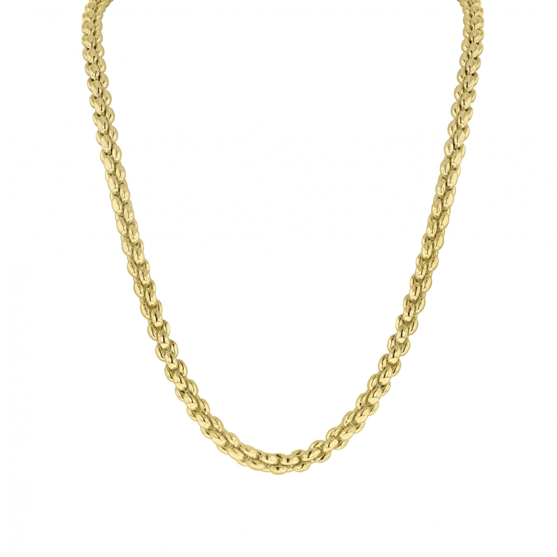 9ct Yellow Gold Tight Link White Gold Clasp Necklace