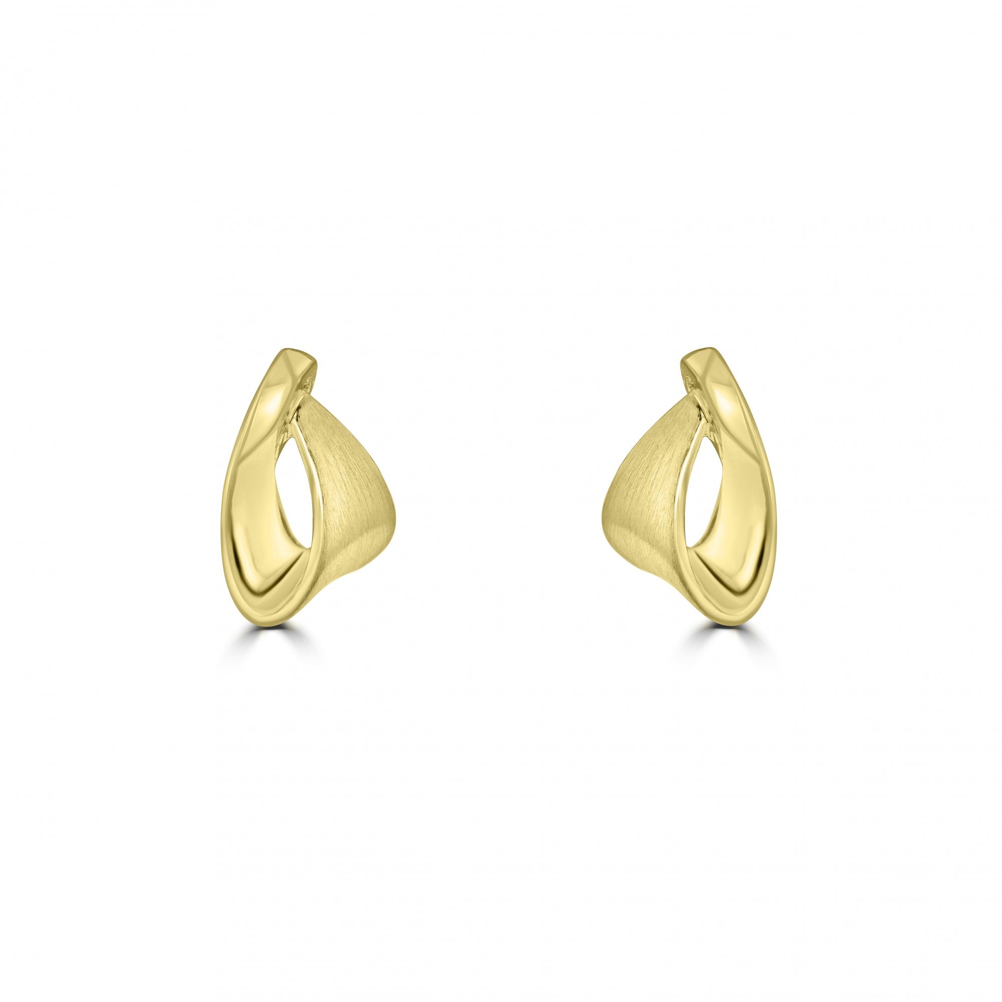 9ct Yellow Gold Twisted Ribbon Stud Earrings
