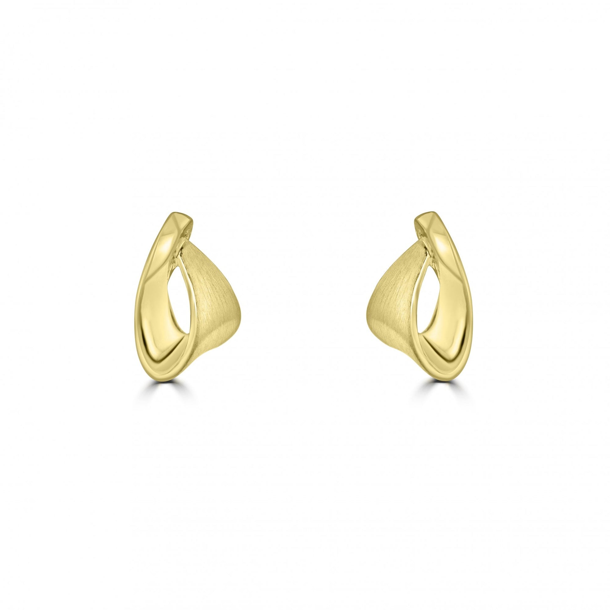 9ct Yellow Gold Twisted Ribbon Stud Earrings
