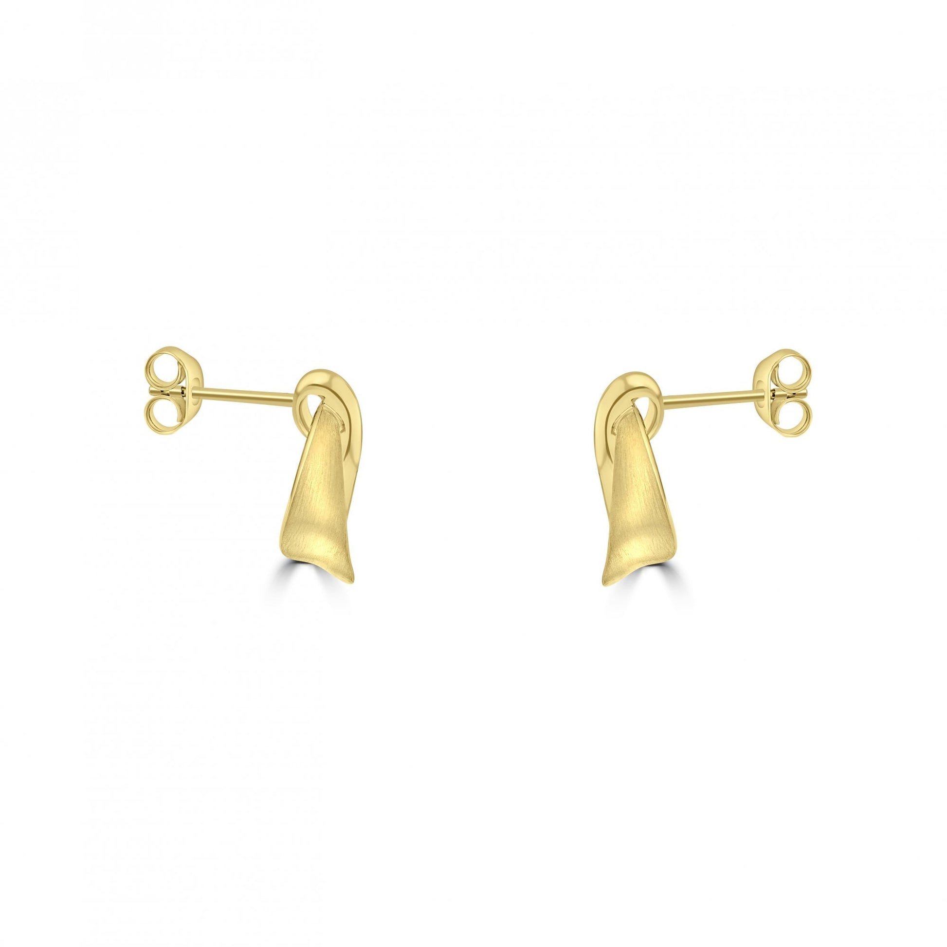 9ct Yellow Gold Twisted Ribbon Stud Earrings