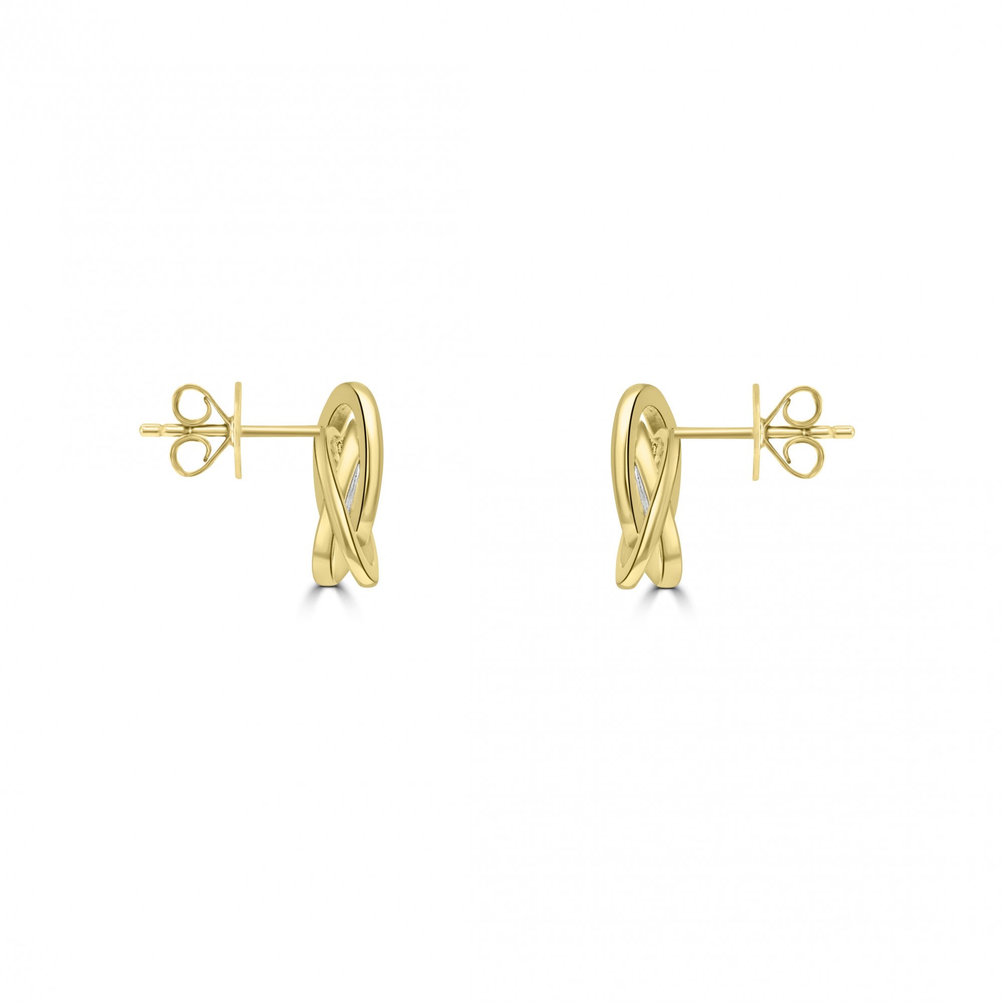 9ct Yellow Gold Diamond 0.03ct Total Knot Stud Earrings