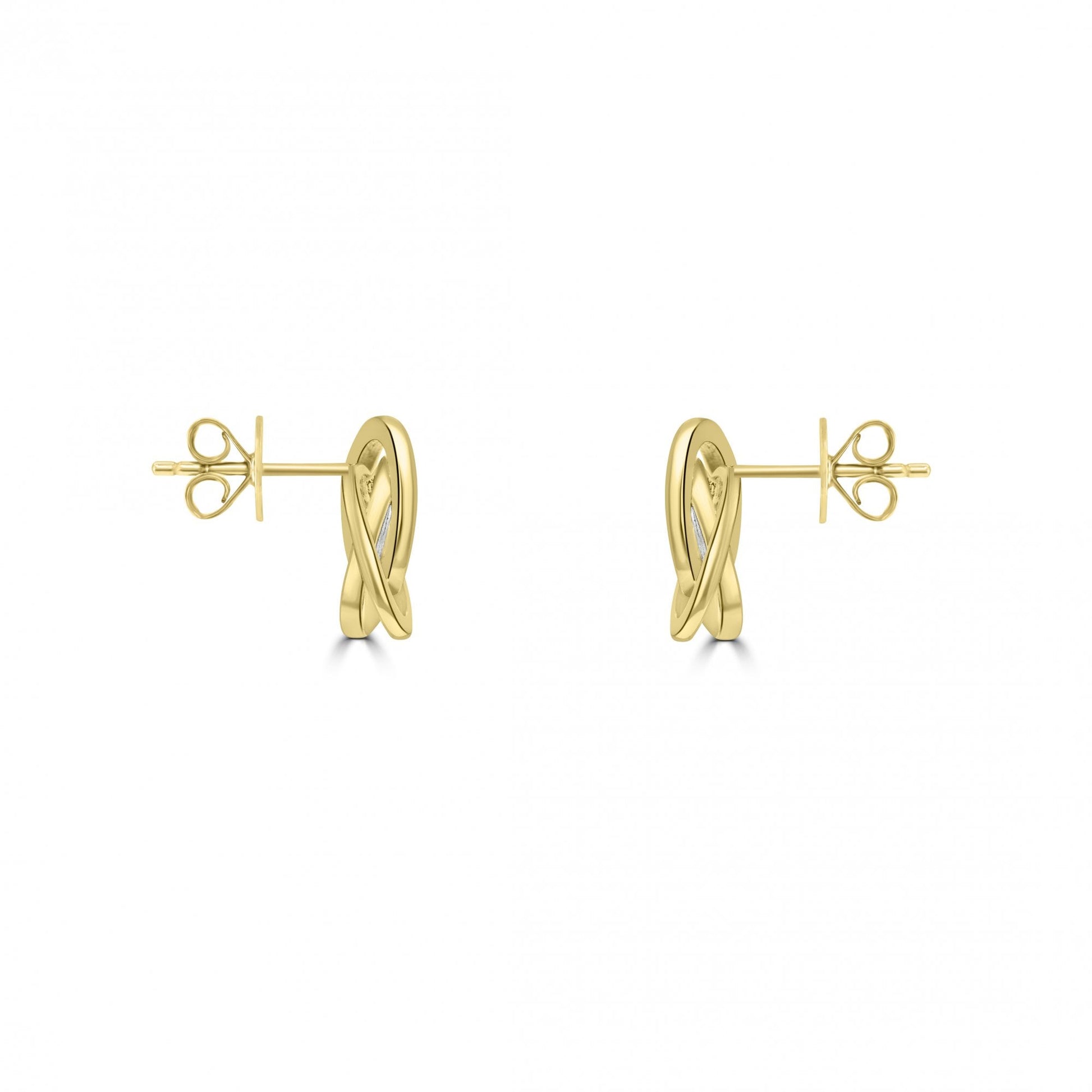 9ct Yellow Gold Diamond 0.03ct Total Knot Stud Earrings