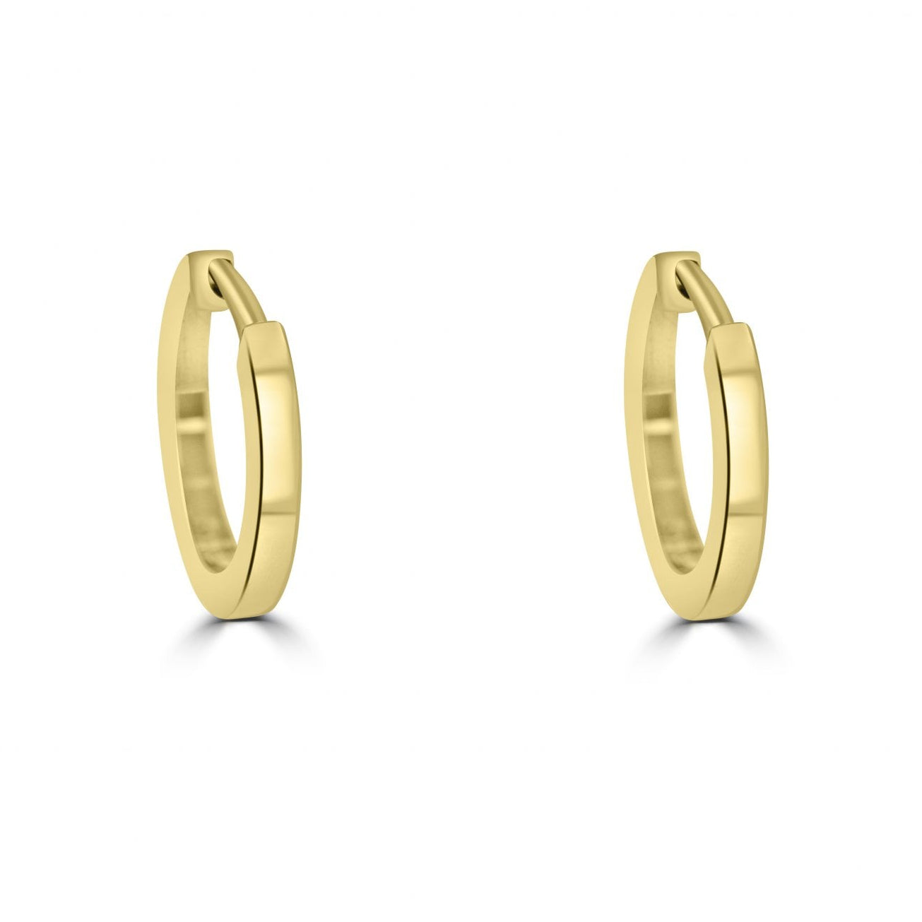 9ct Yellow Gold Polished Finish 15mm Huggie Hoop Earrings