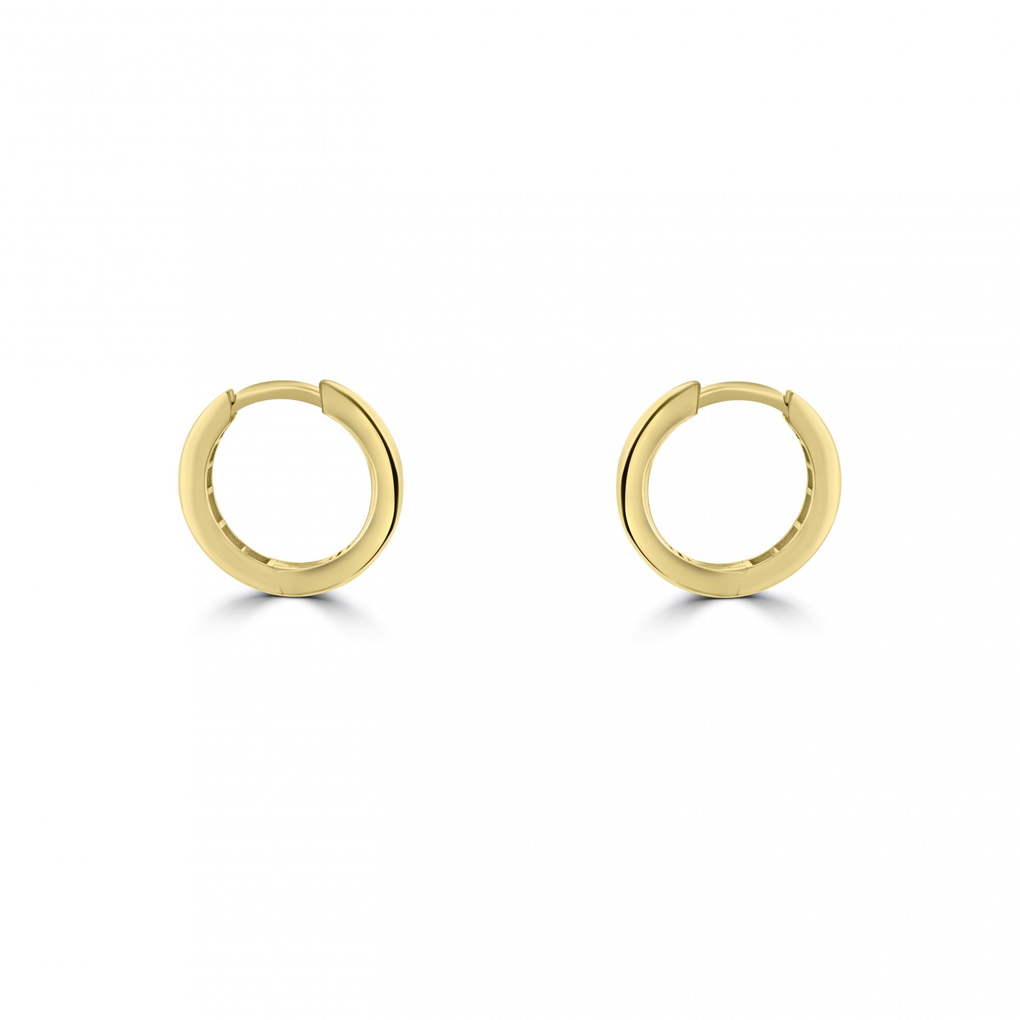 9ct Yellow Gold Polished Finish 15mm Huggie Hoop Earrings