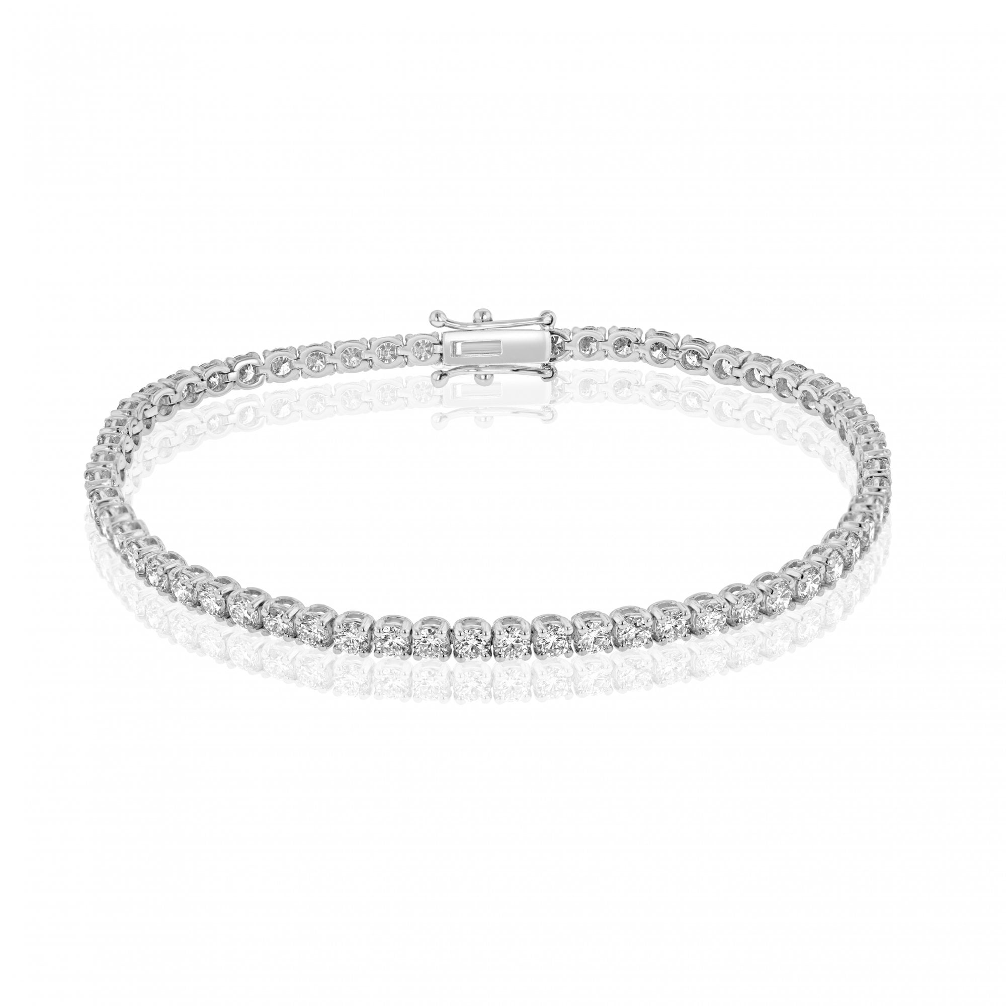 18ct White Gold Round Brilliant Cut Diamond 5.00ct Total Line Bracelet
